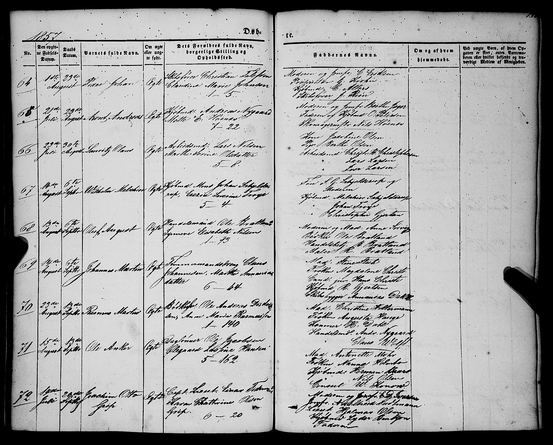 Nykirken Sokneprestembete, AV/SAB-A-77101/H/Haa/L0014: Parish register (official) no. B 1, 1844-1858, p. 138