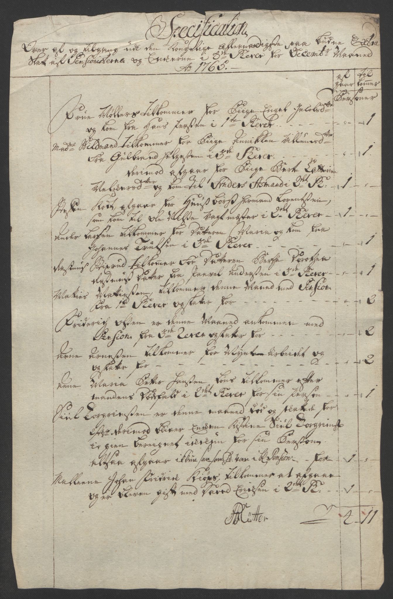 Rentekammeret inntil 1814, Reviderte regnskaper, Bergverksregnskaper, AV/RA-EA-3222/R/Rc/Rca/L0843: Ekstraskatt, 1762-1765, p. 1111