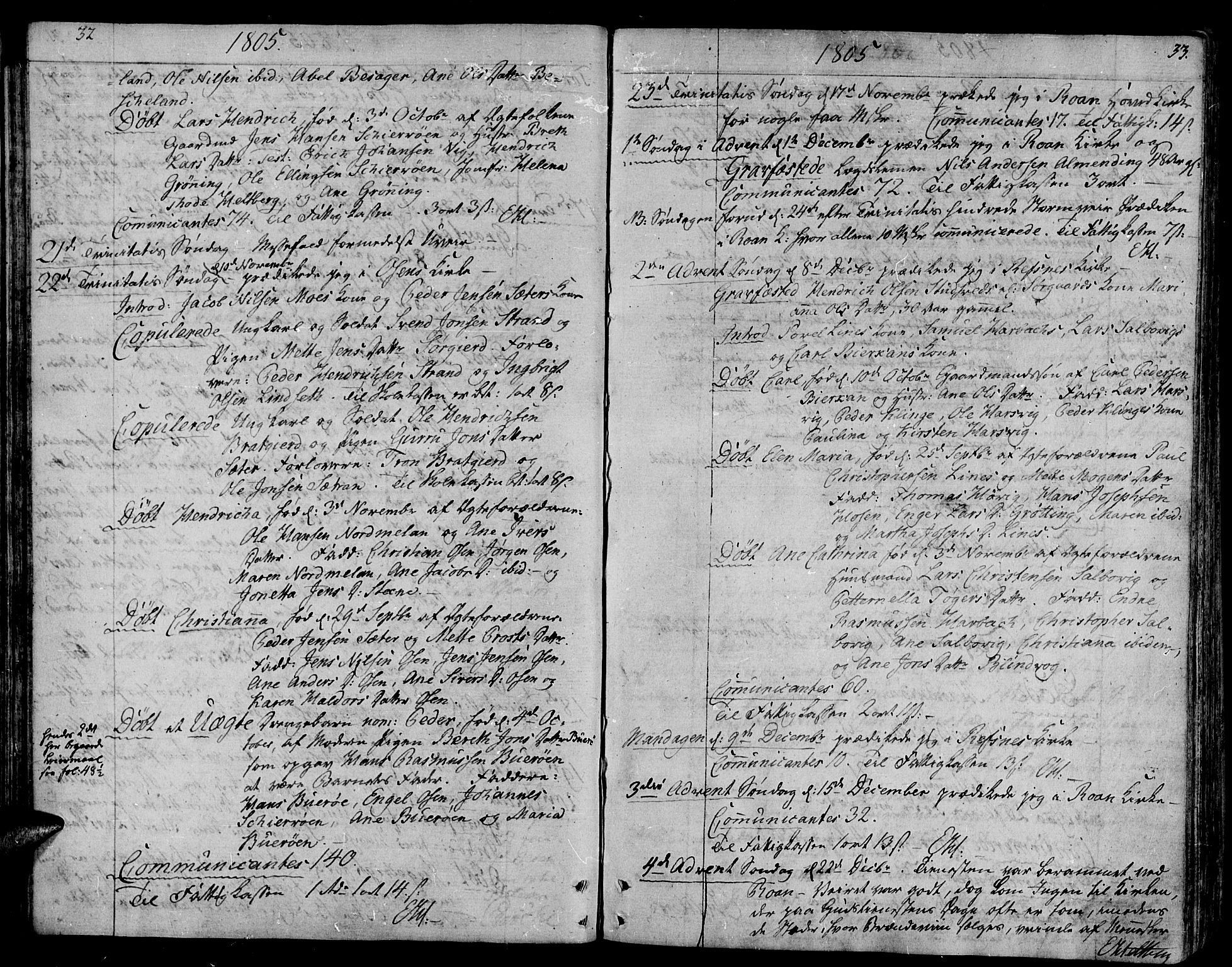 Ministerialprotokoller, klokkerbøker og fødselsregistre - Sør-Trøndelag, SAT/A-1456/657/L0701: Parish register (official) no. 657A02, 1802-1831, p. 33