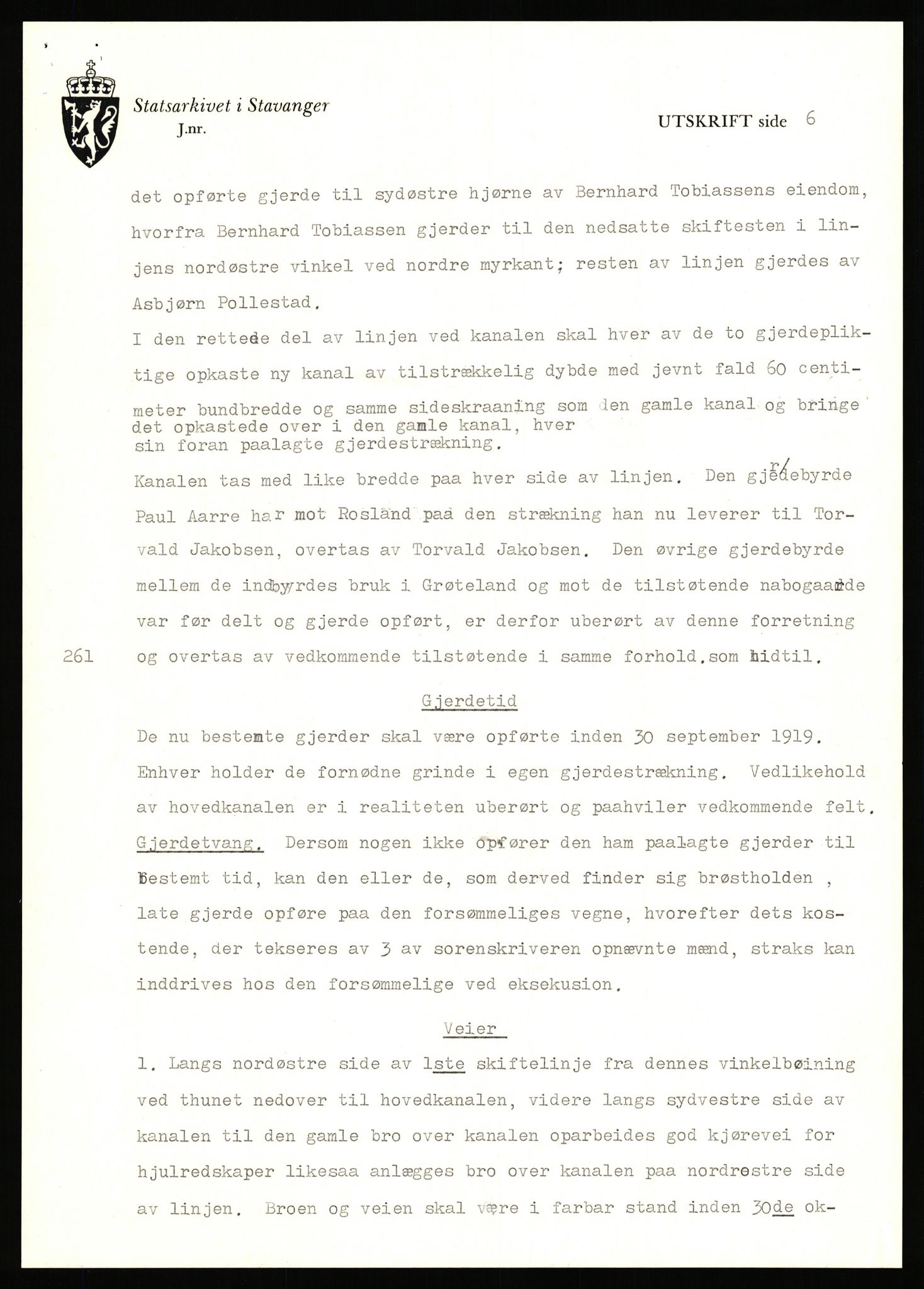 Statsarkivet i Stavanger, AV/SAST-A-101971/03/Y/Yj/L0027: Avskrifter sortert etter gårdsnavn: Gravdal - Grøtteland, 1750-1930, p. 373