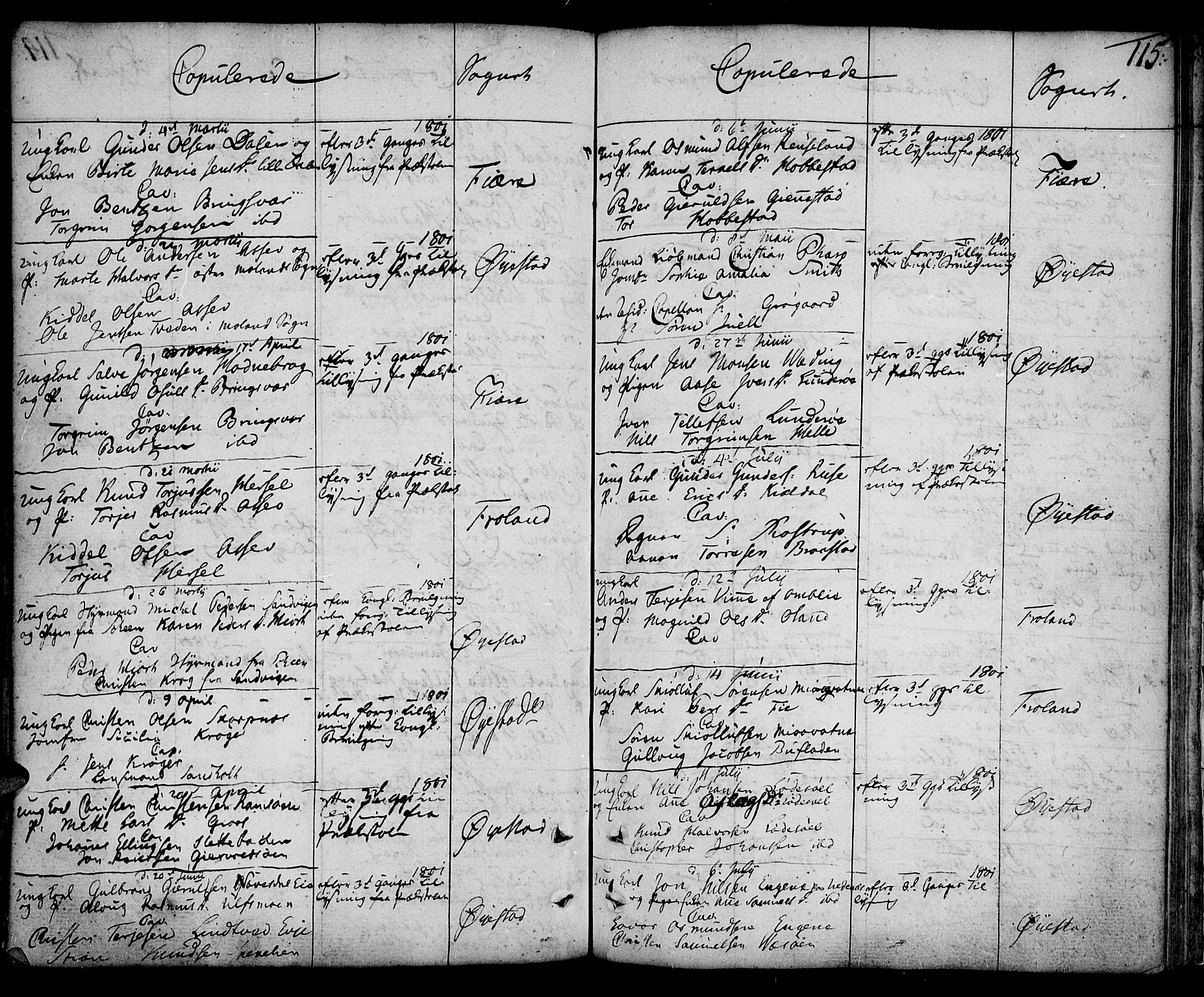 Øyestad sokneprestkontor, AV/SAK-1111-0049/F/Fa/L0009: Parish register (official) no. A 9, 1778-1808, p. 115