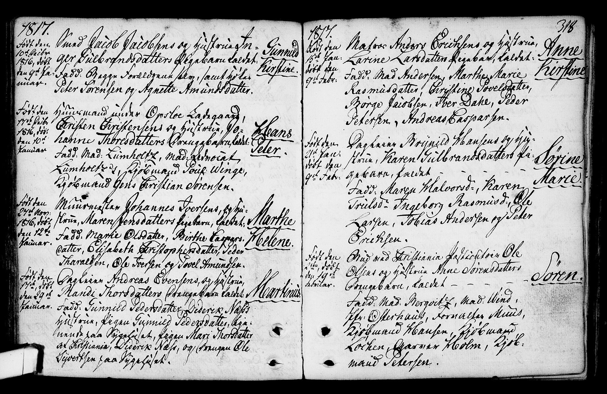 Gamlebyen prestekontor Kirkebøker, SAO/A-10884/F/Fa/L0001: Parish register (official) no. 1, 1734-1818, p. 318