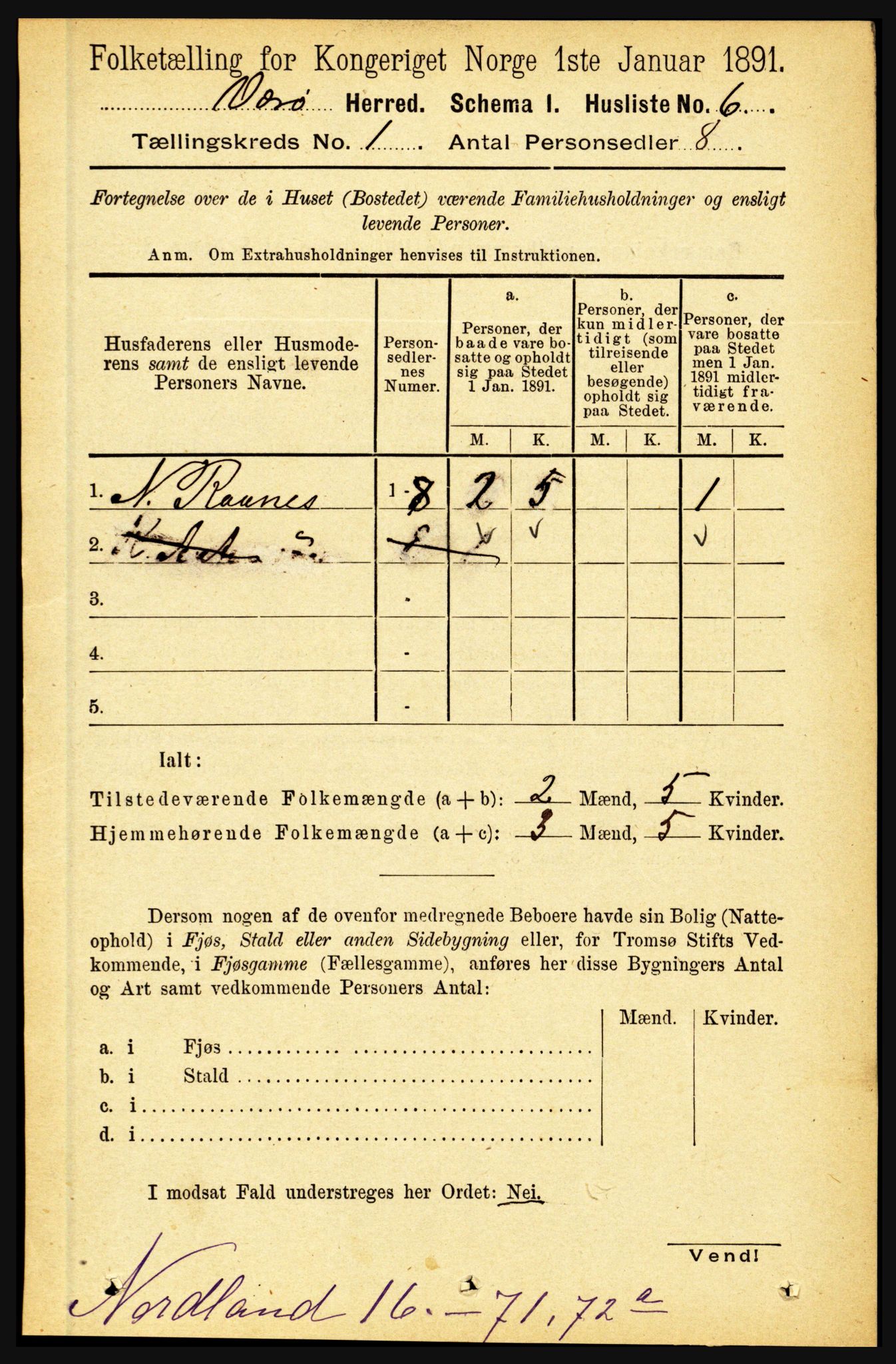 RA, 1891 census for 1857 Værøy, 1891, p. 19