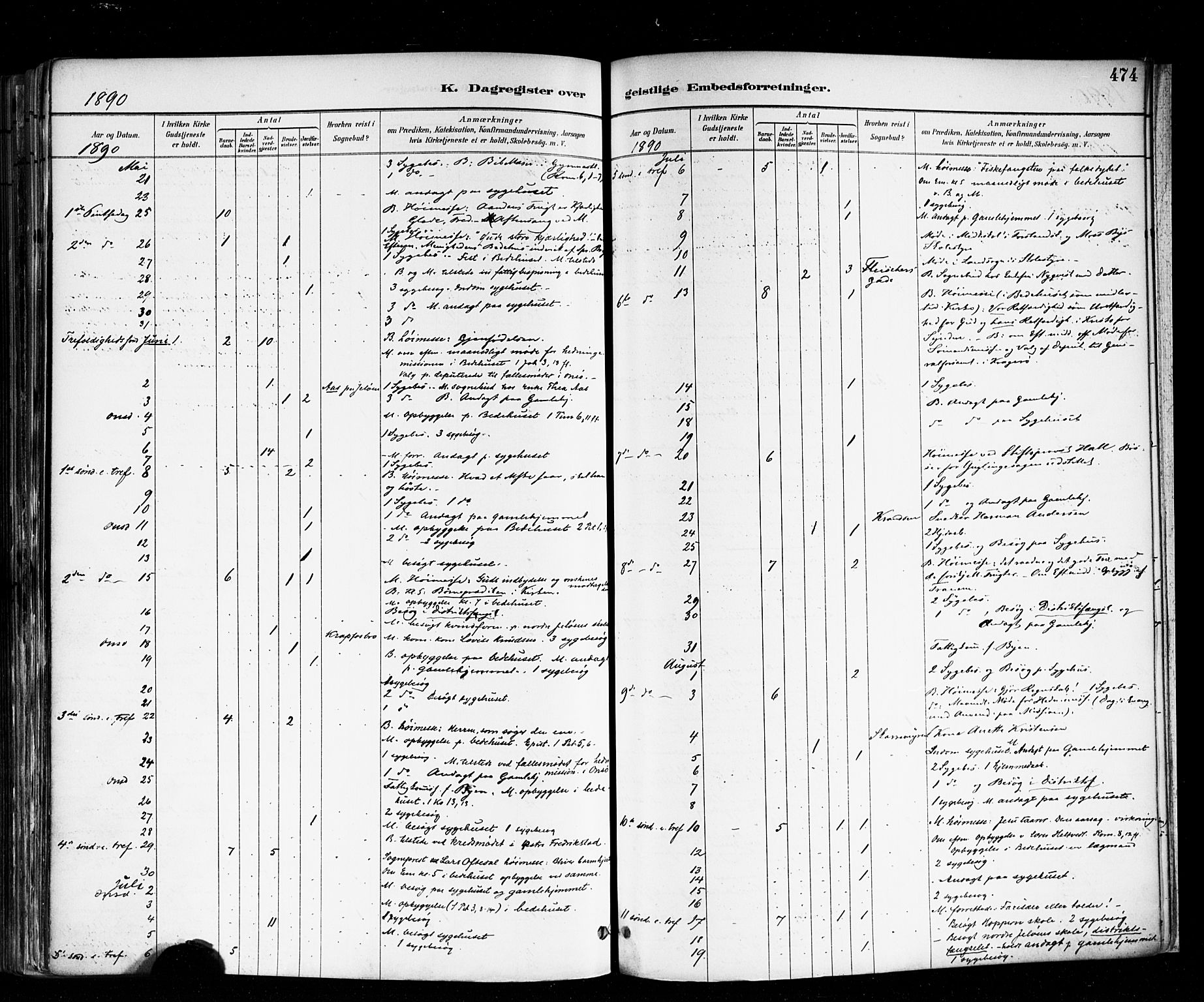 Moss prestekontor Kirkebøker, AV/SAO-A-2003/F/Fb/L0002b: Parish register (official) no. II 2B, 1887-1893, p. 474