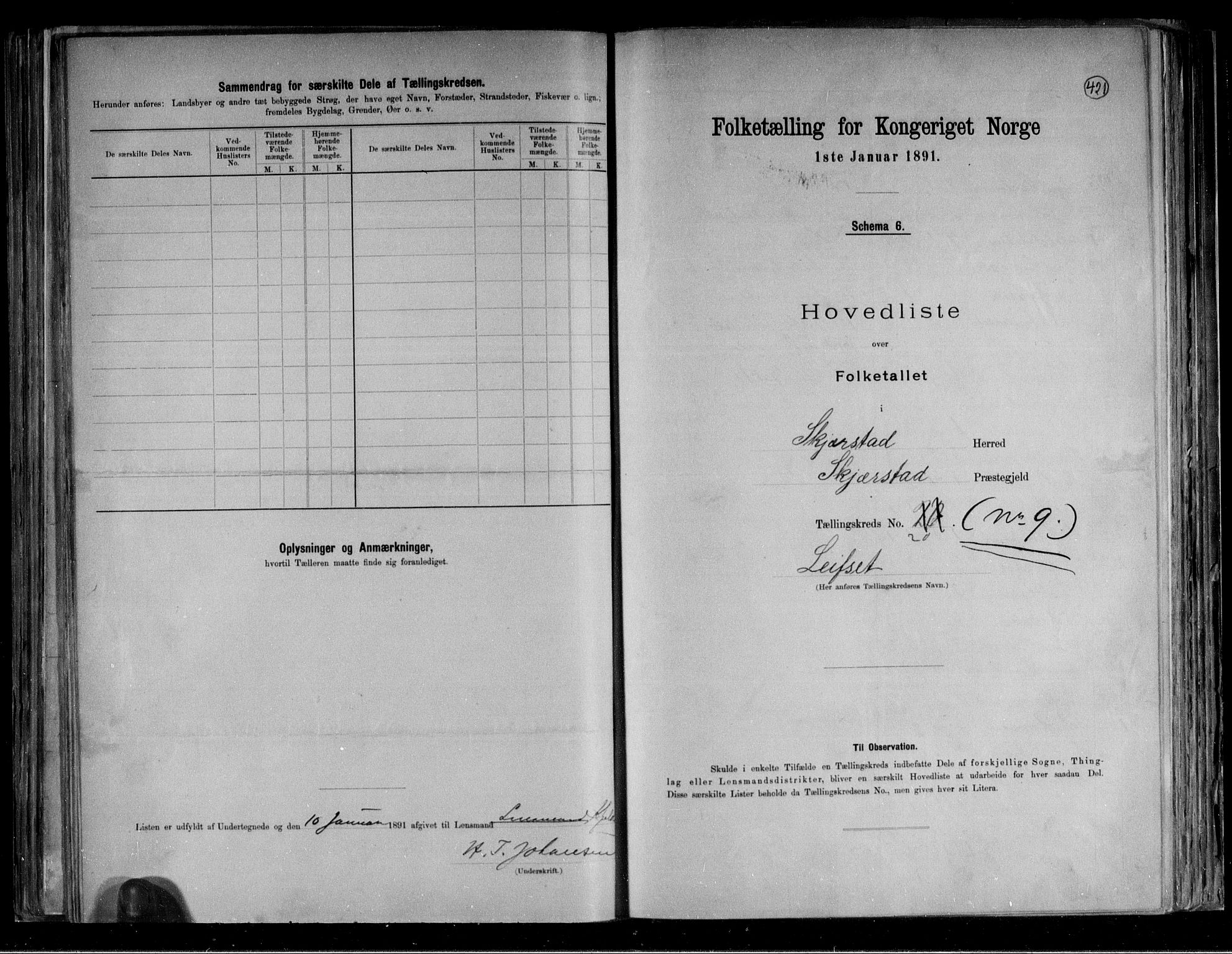 RA, 1891 census for 1842 Skjerstad, 1891, p. 21