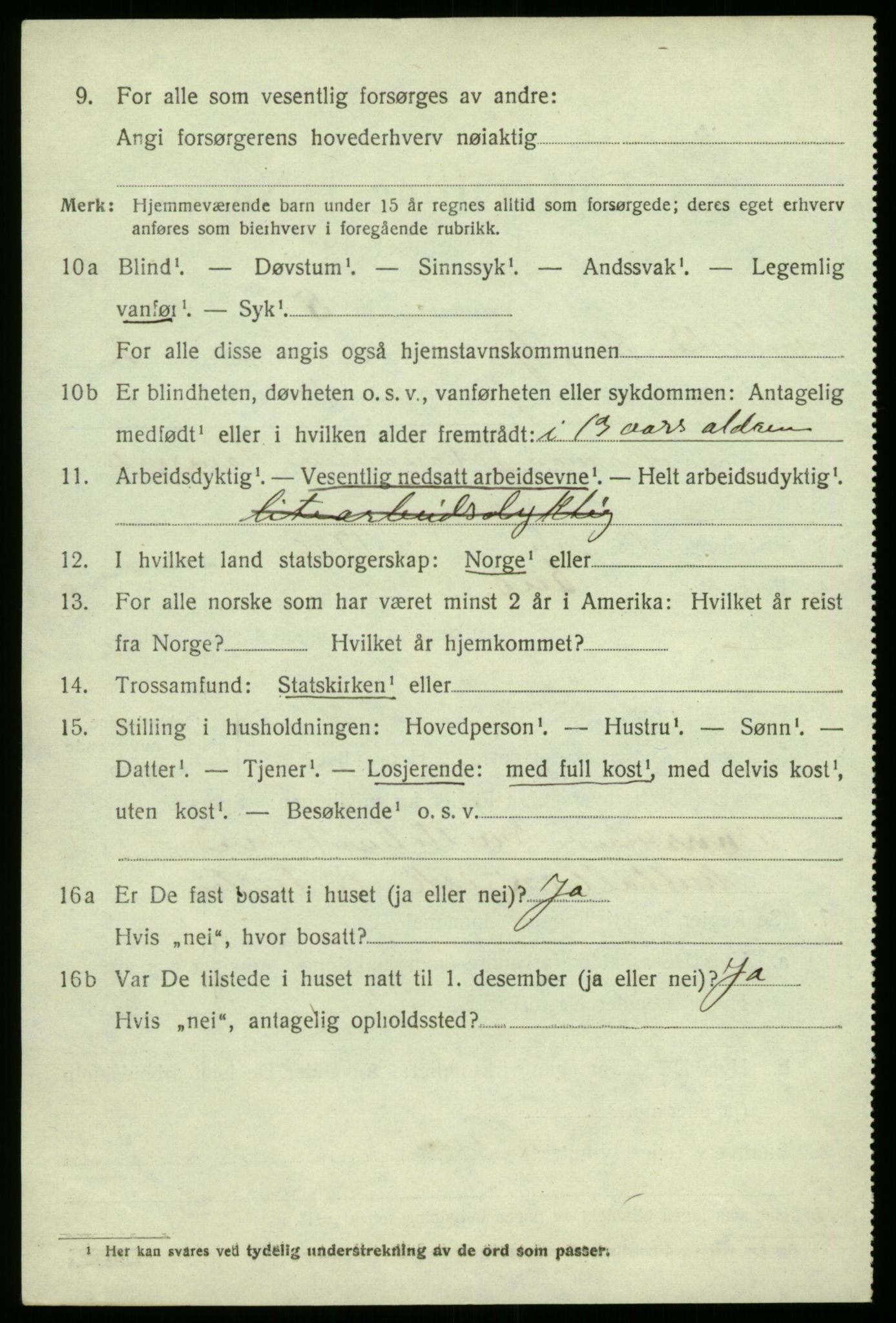 SAB, 1920 census for Hyllestad, 1920, p. 1387