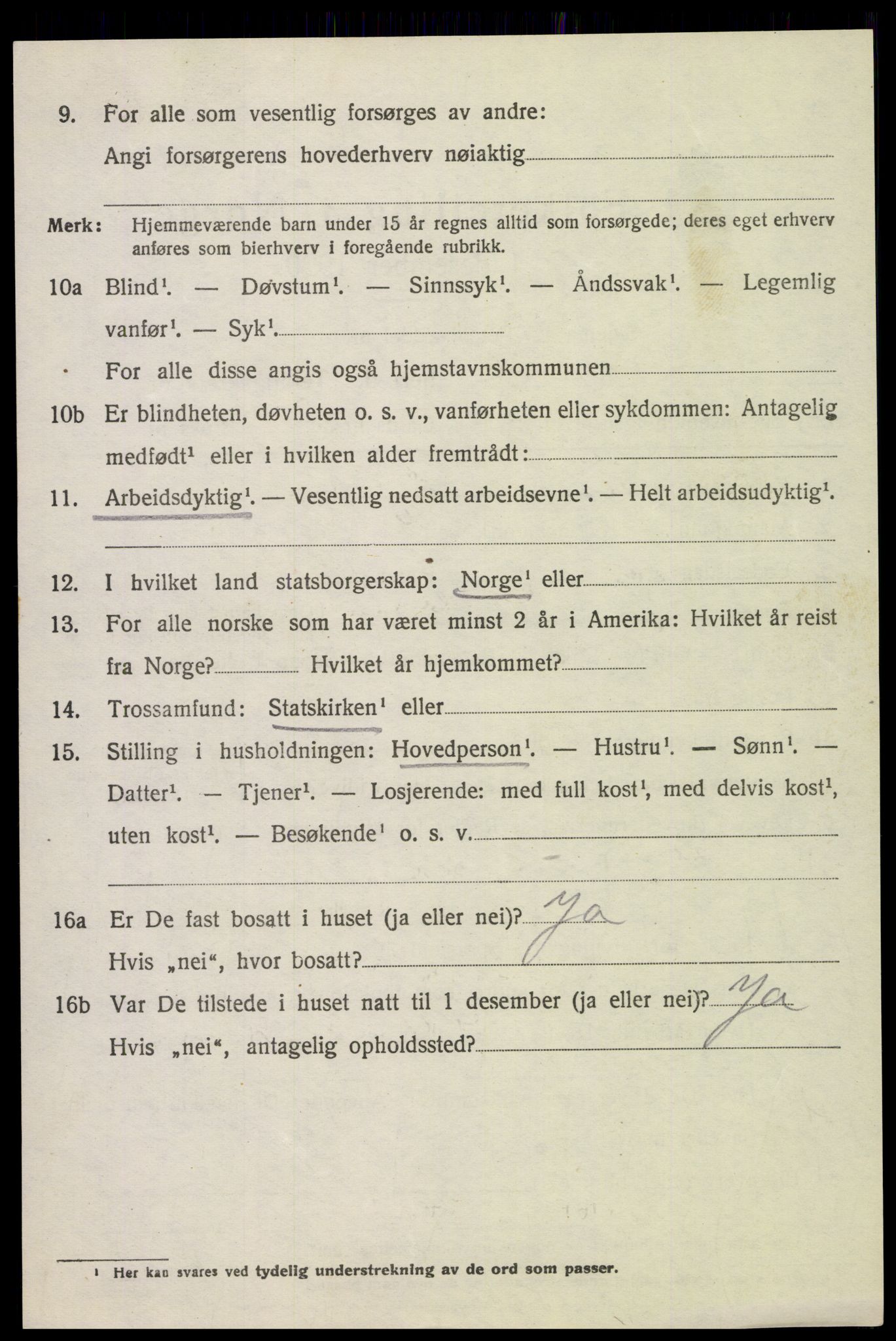 SAH, 1920 census for Stange, 1920, p. 6806