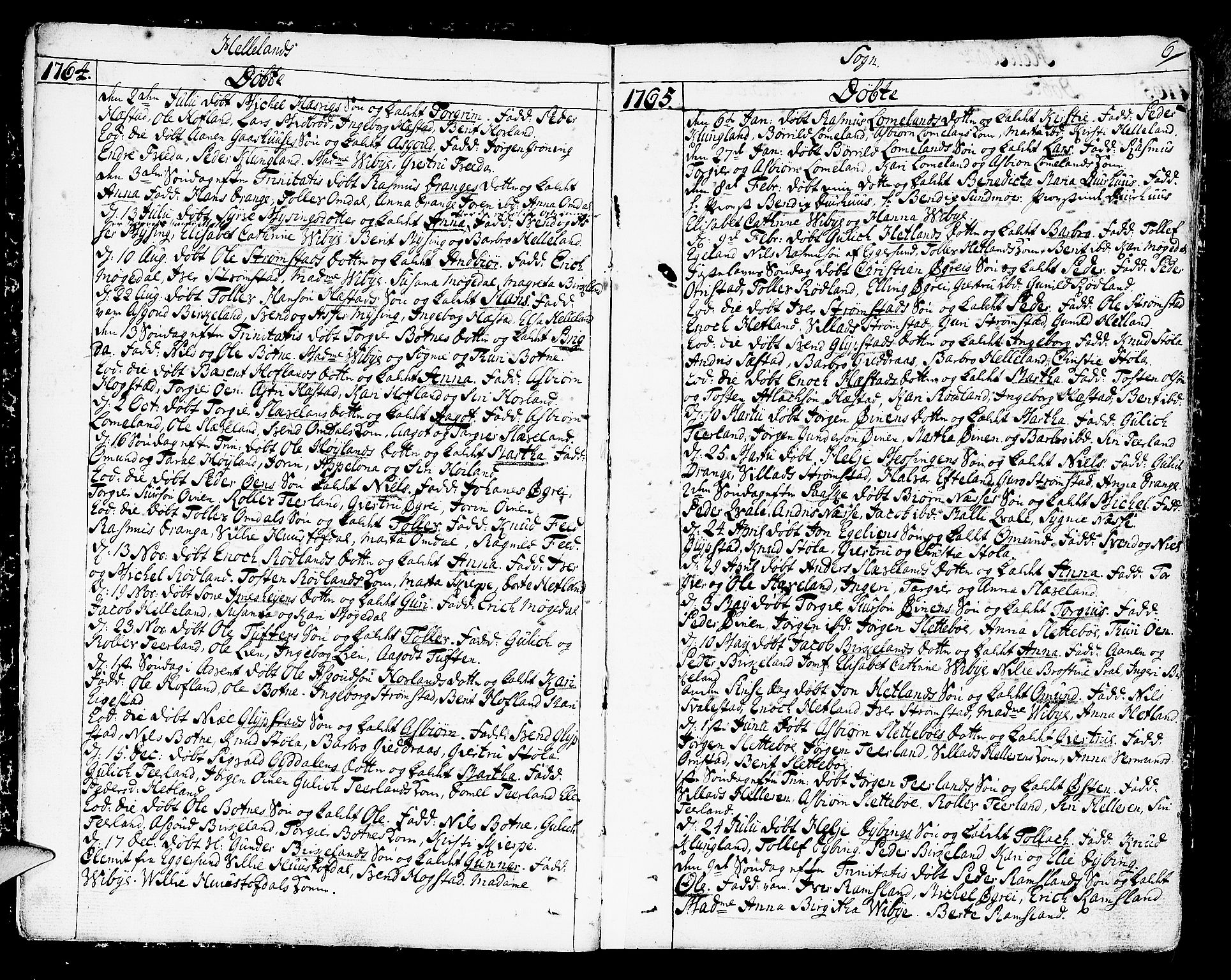 Helleland sokneprestkontor, SAST/A-101810: Parish register (official) no. A 2 /1, 1762-1791, p. 6