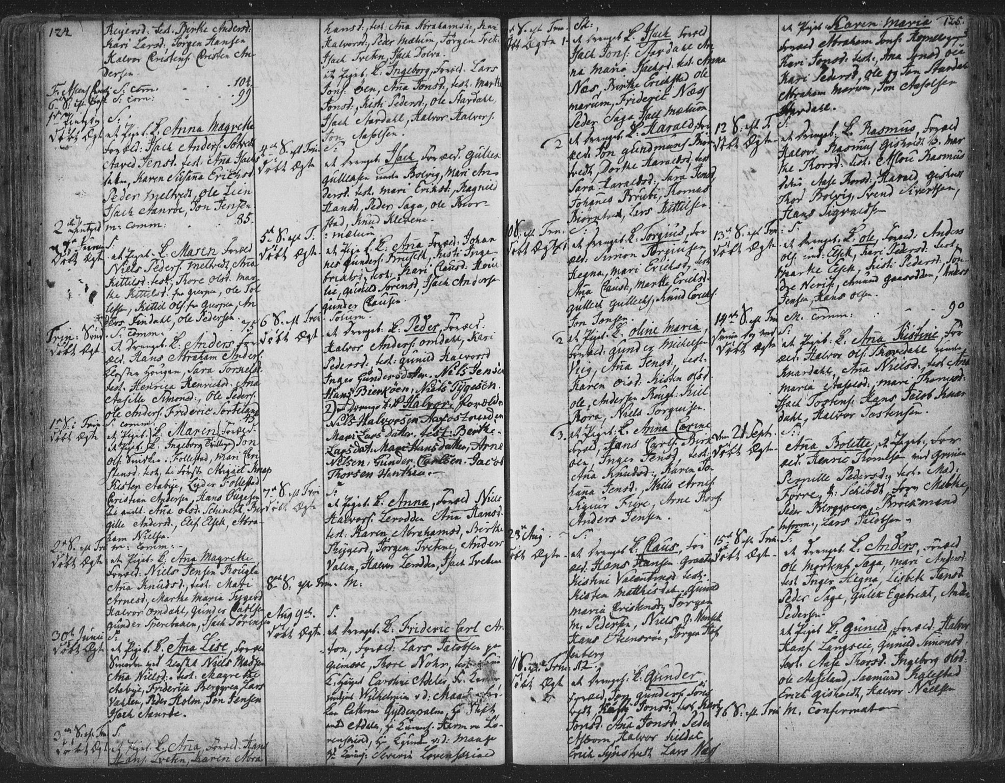 Solum kirkebøker, SAKO/A-306/F/Fa/L0003: Parish register (official) no. I 3, 1761-1814, p. 124-125