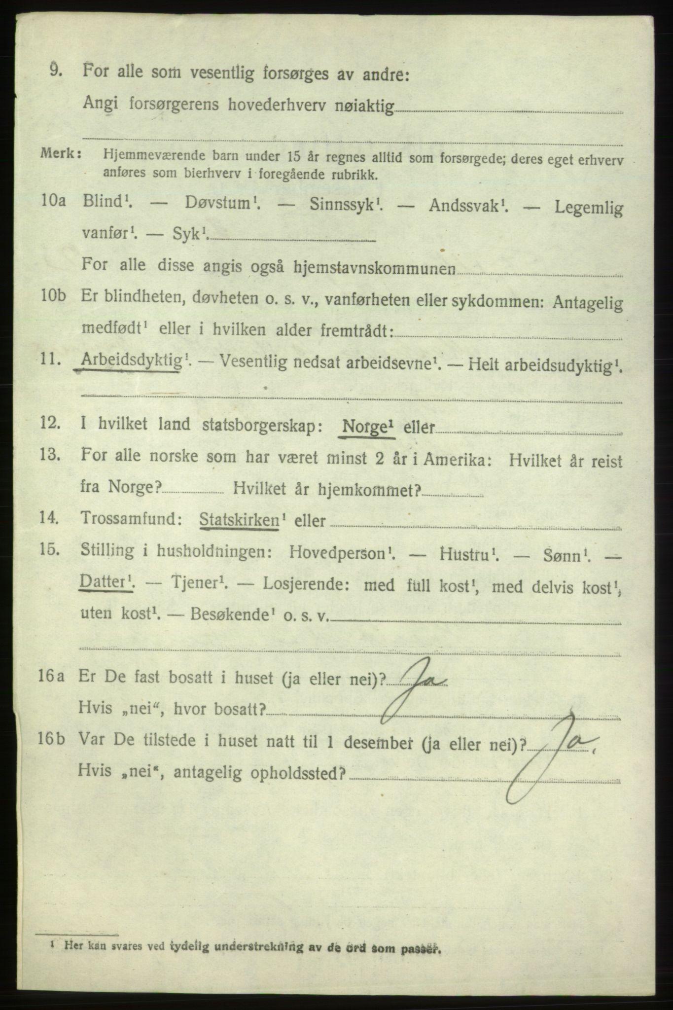 SAB, 1920 census for Fjelberg, 1920, p. 924
