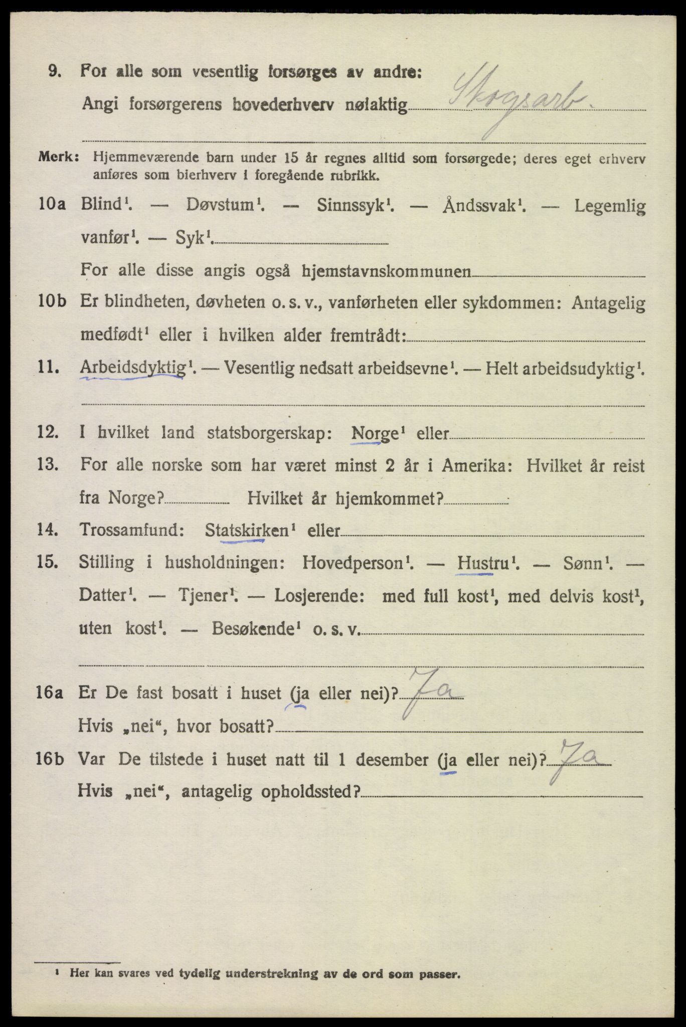 SAH, 1920 census for Vinger, 1920, p. 6117