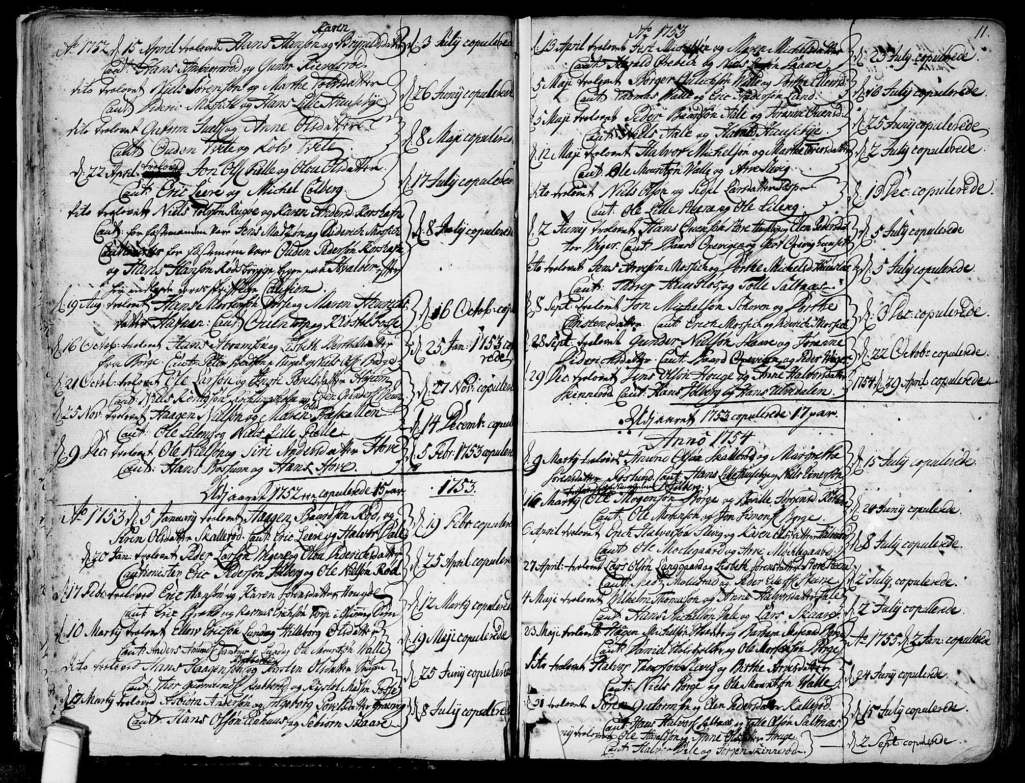 Onsøy prestekontor Kirkebøker, SAO/A-10914/F/Fa/L0001: Parish register (official) no. I 1, 1733-1814, p. 11