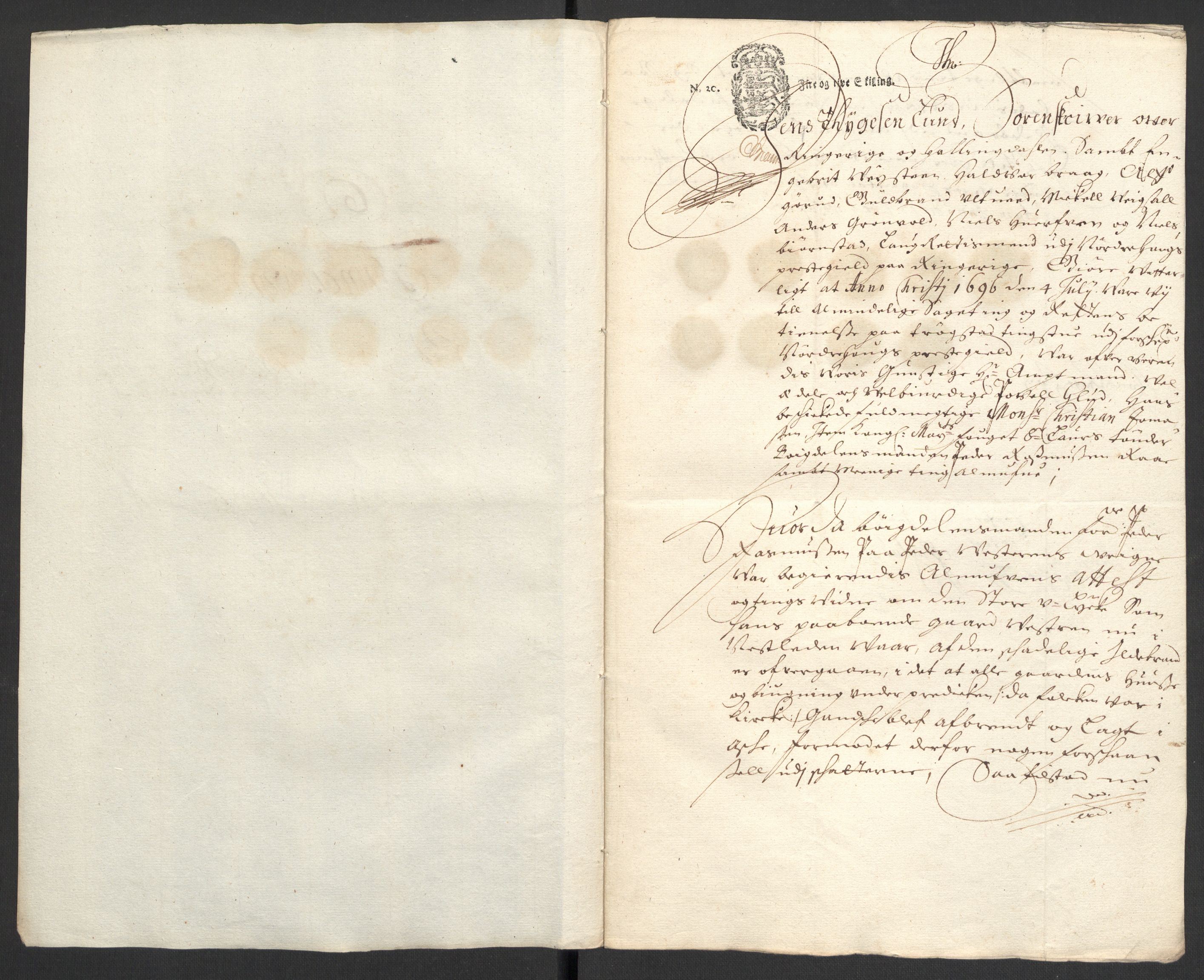 Rentekammeret inntil 1814, Reviderte regnskaper, Fogderegnskap, AV/RA-EA-4092/R22/L1453: Fogderegnskap Ringerike, Hallingdal og Buskerud, 1696, p. 322