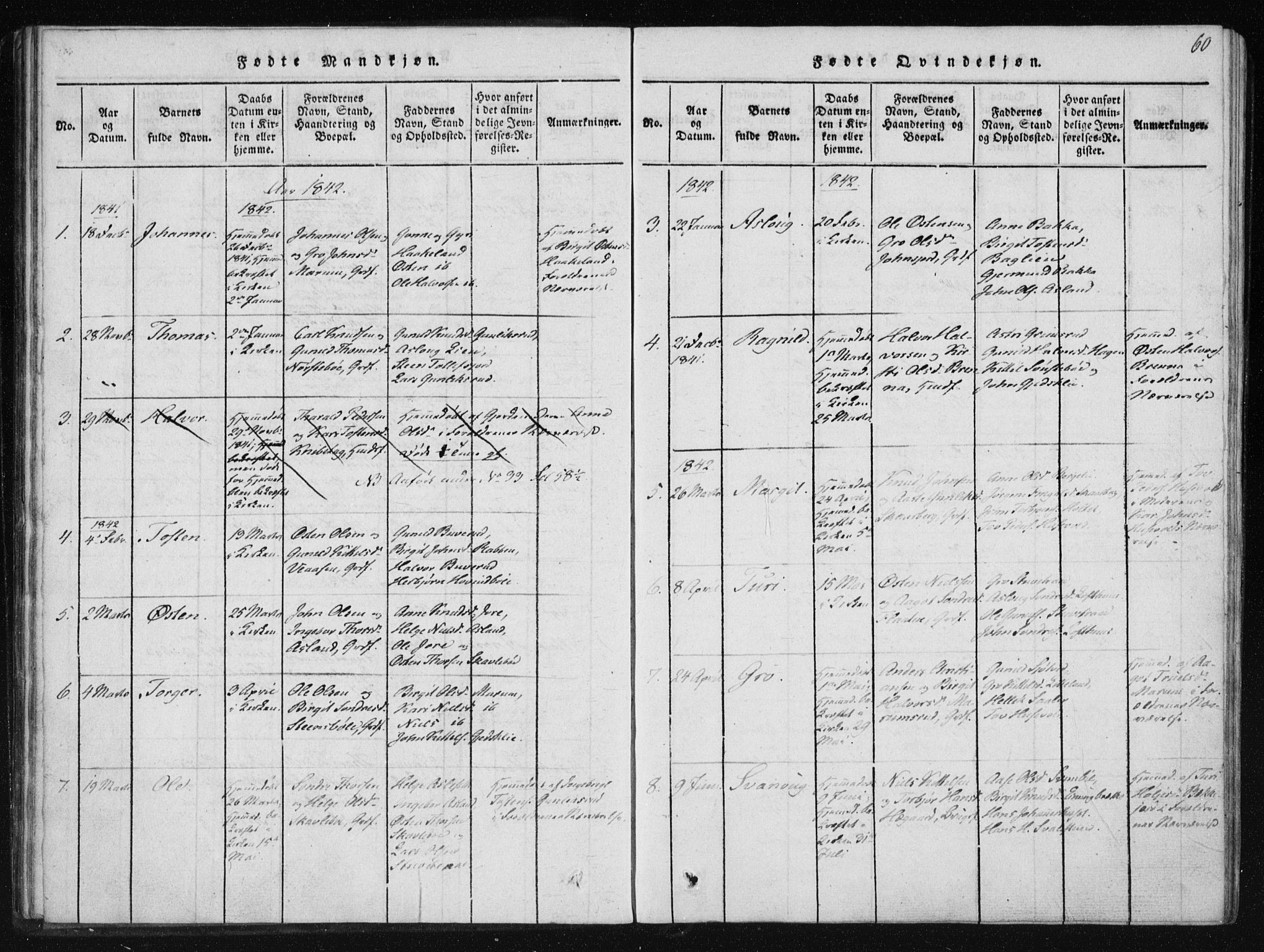 Tinn kirkebøker, AV/SAKO-A-308/F/Fb/L0001: Parish register (official) no. II 1, 1815-1843, p. 60