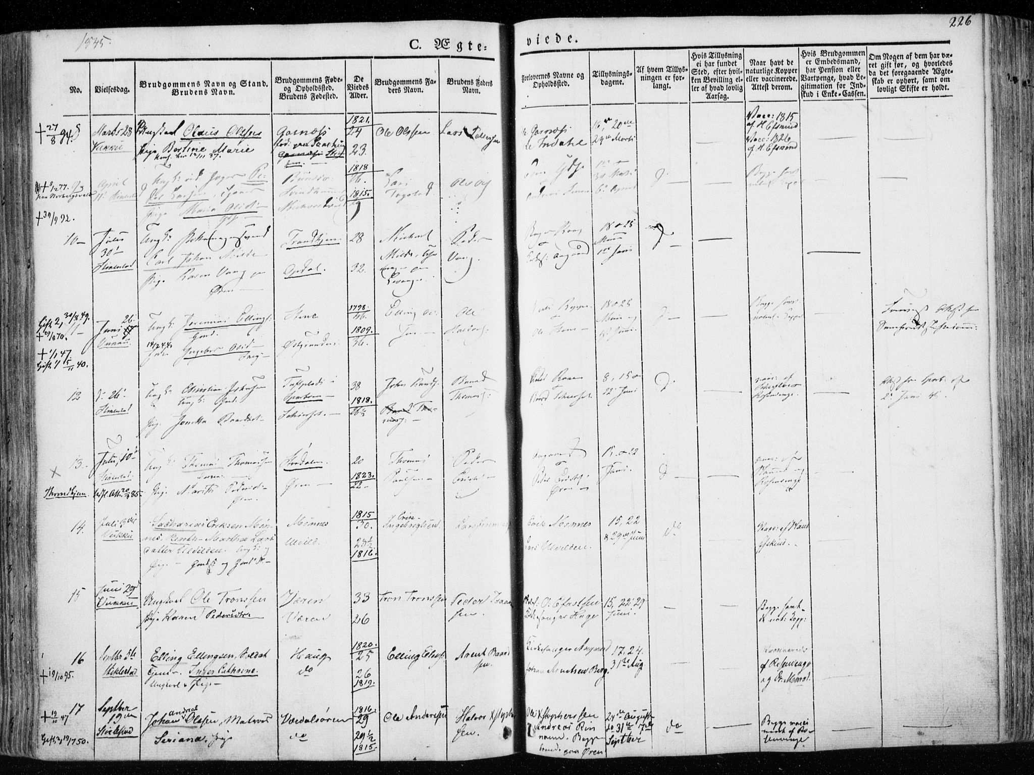 Ministerialprotokoller, klokkerbøker og fødselsregistre - Nord-Trøndelag, SAT/A-1458/723/L0239: Parish register (official) no. 723A08, 1841-1851, p. 226