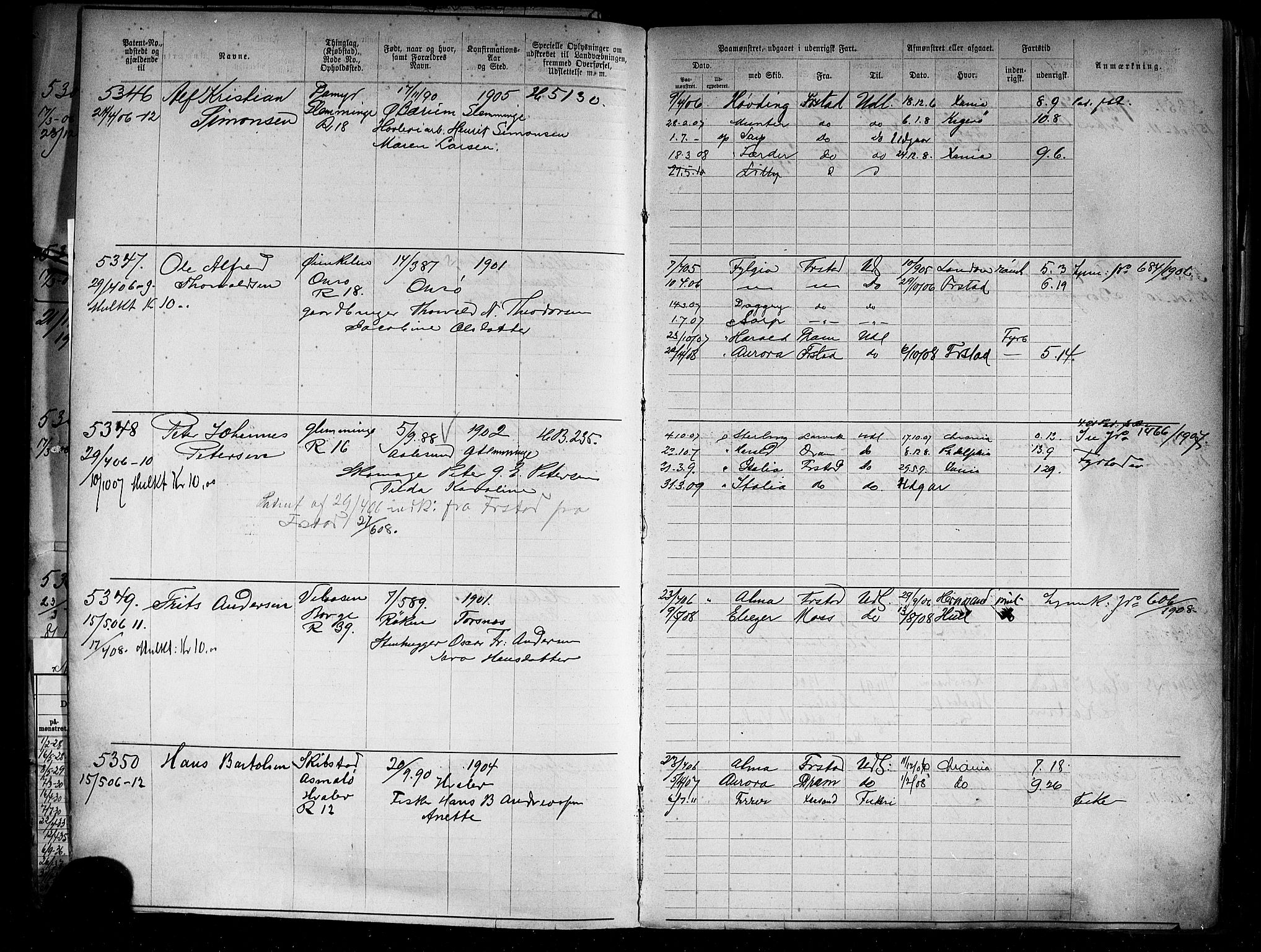 Fredrikstad mønstringskontor, AV/SAO-A-10569b/F/Fc/Fca/L0008: Annotasjonsrulle, 1898-1916, p. 288