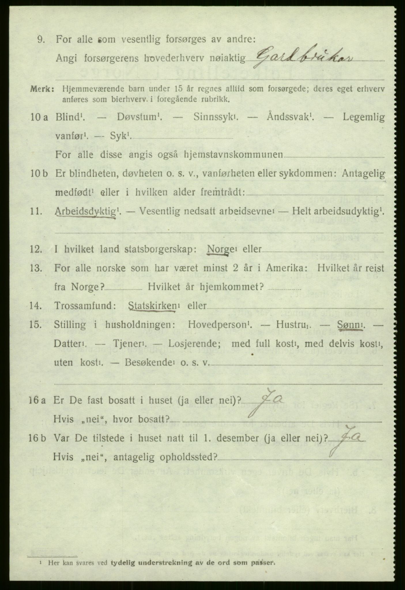 SAB, 1920 census for Evanger, 1920, p. 1666