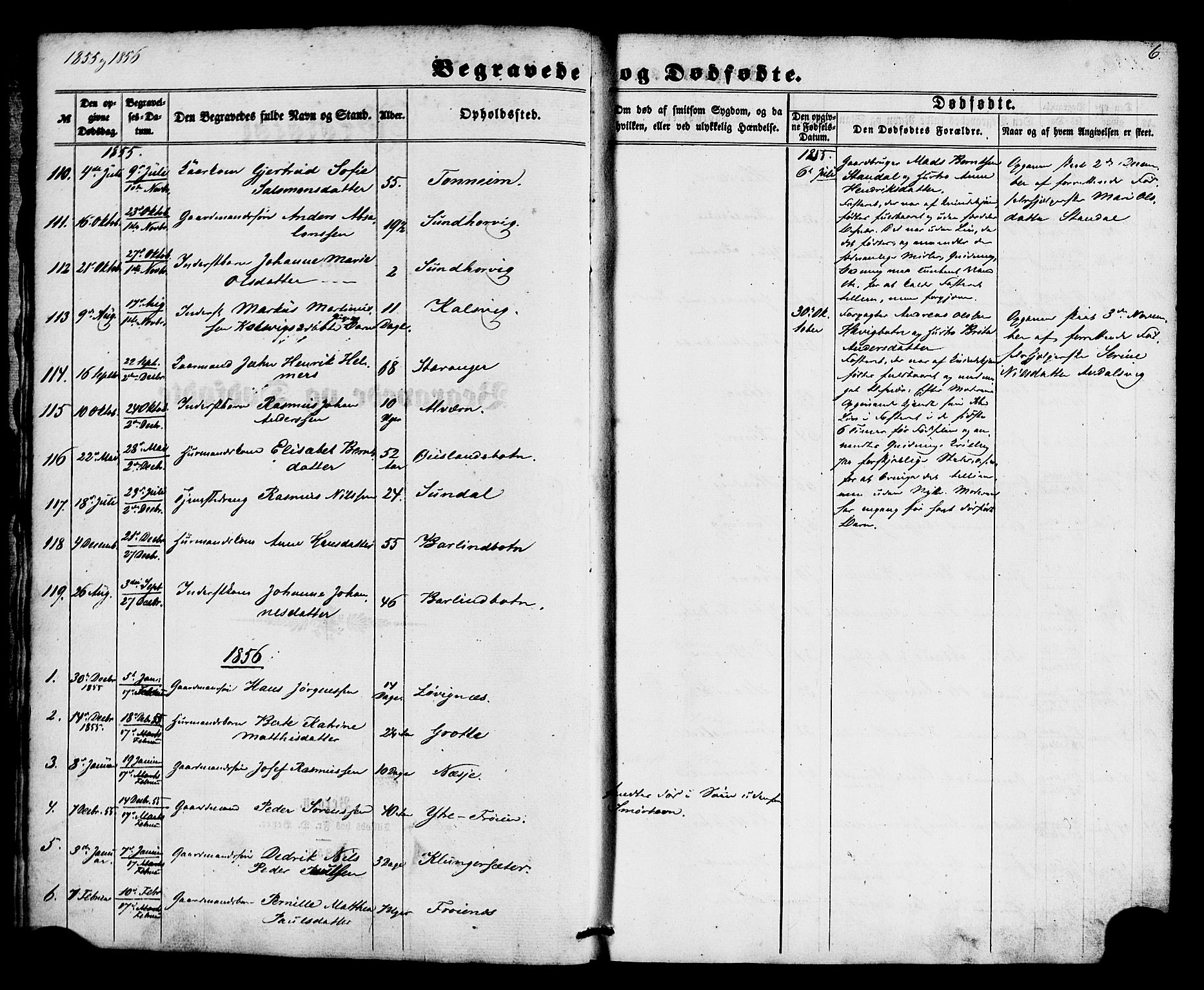 Kinn sokneprestembete, AV/SAB-A-80801/H/Haa/Haaa/L0012: Parish register (official) no. A 12, 1855-1869, p. 6