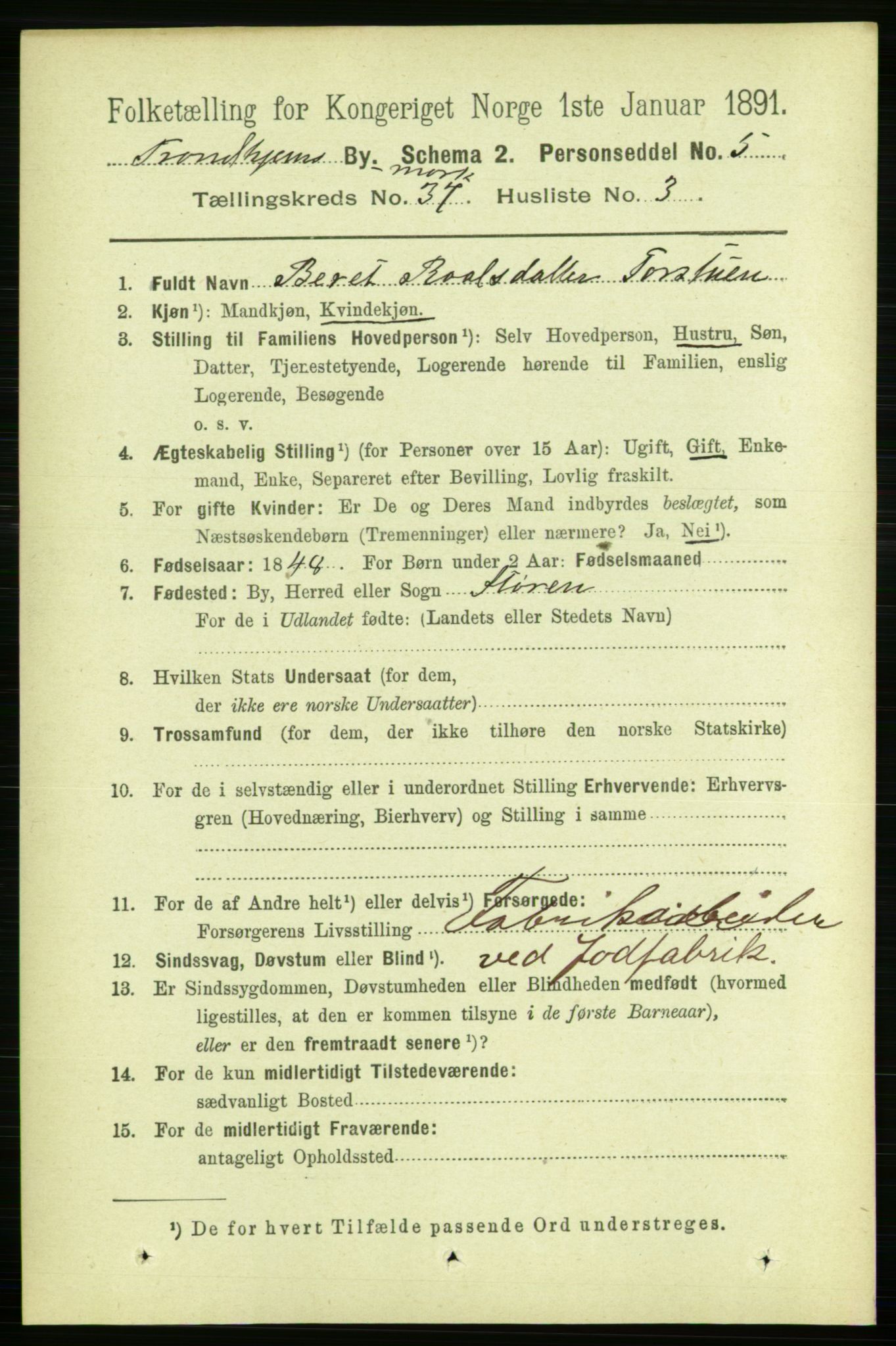 RA, 1891 census for 1601 Trondheim, 1891, p. 28111