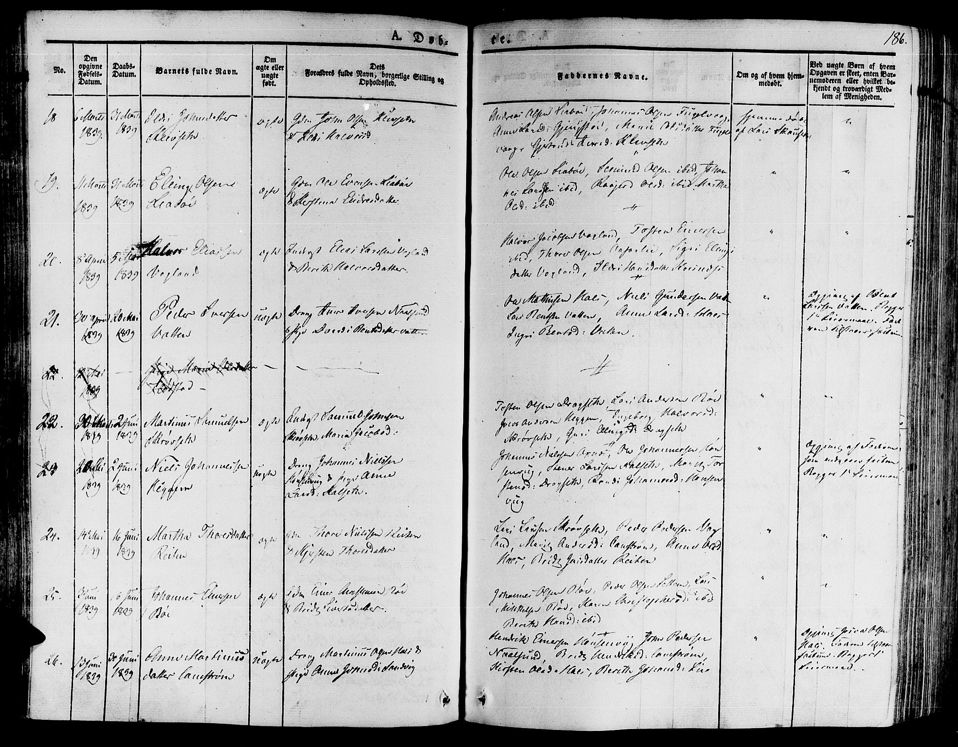 Ministerialprotokoller, klokkerbøker og fødselsregistre - Møre og Romsdal, AV/SAT-A-1454/592/L1025: Parish register (official) no. 592A03 /2, 1831-1849, p. 186