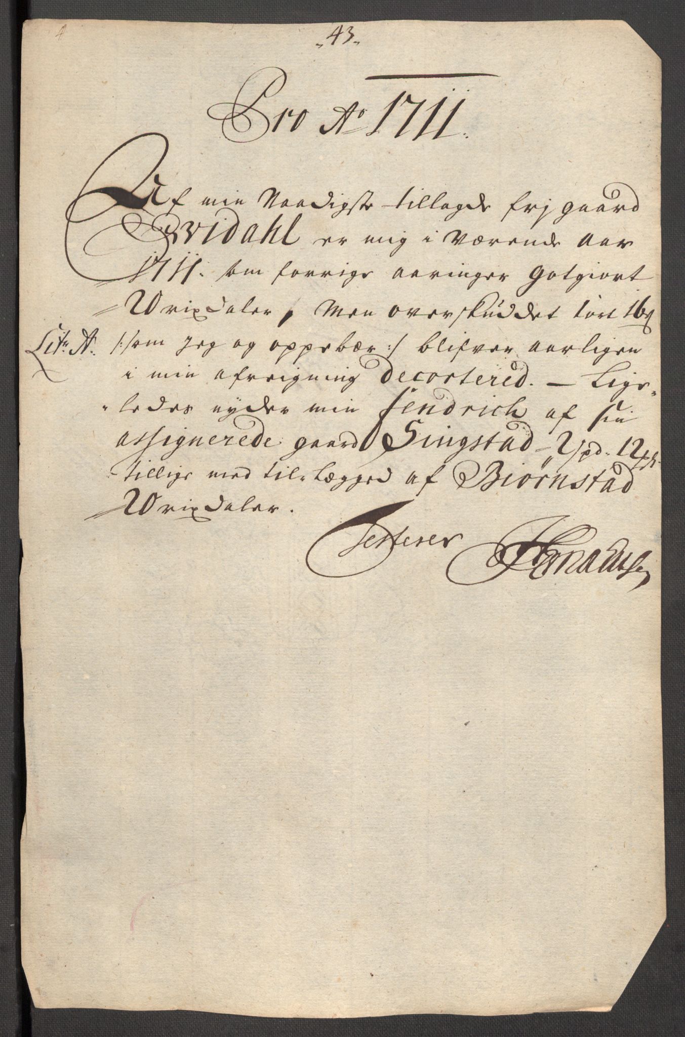 Rentekammeret inntil 1814, Reviderte regnskaper, Fogderegnskap, AV/RA-EA-4092/R57/L3860: Fogderegnskap Fosen, 1711, p. 186