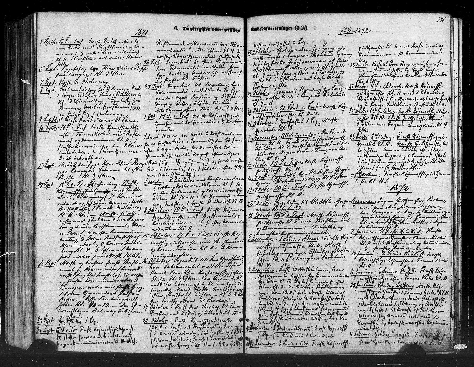 Tana sokneprestkontor, SATØ/S-1334/H/Ha/L0002kirke: Parish register (official) no. 2 /1, 1861-1877, p. 336