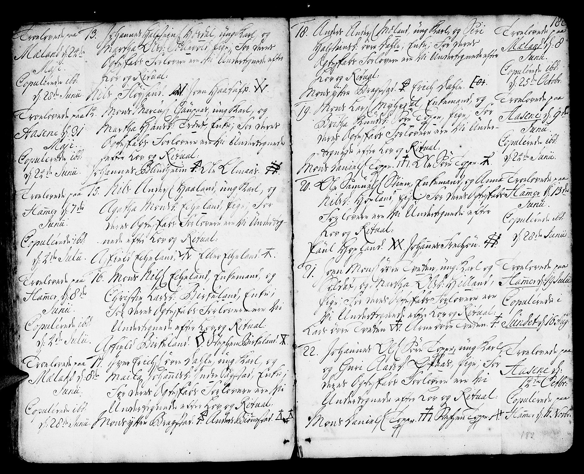 Hamre sokneprestembete, SAB/A-75501/H/Ha/Haa/Haaa/L0007: Parish register (official) no. A 7, 1762-1777, p. 182
