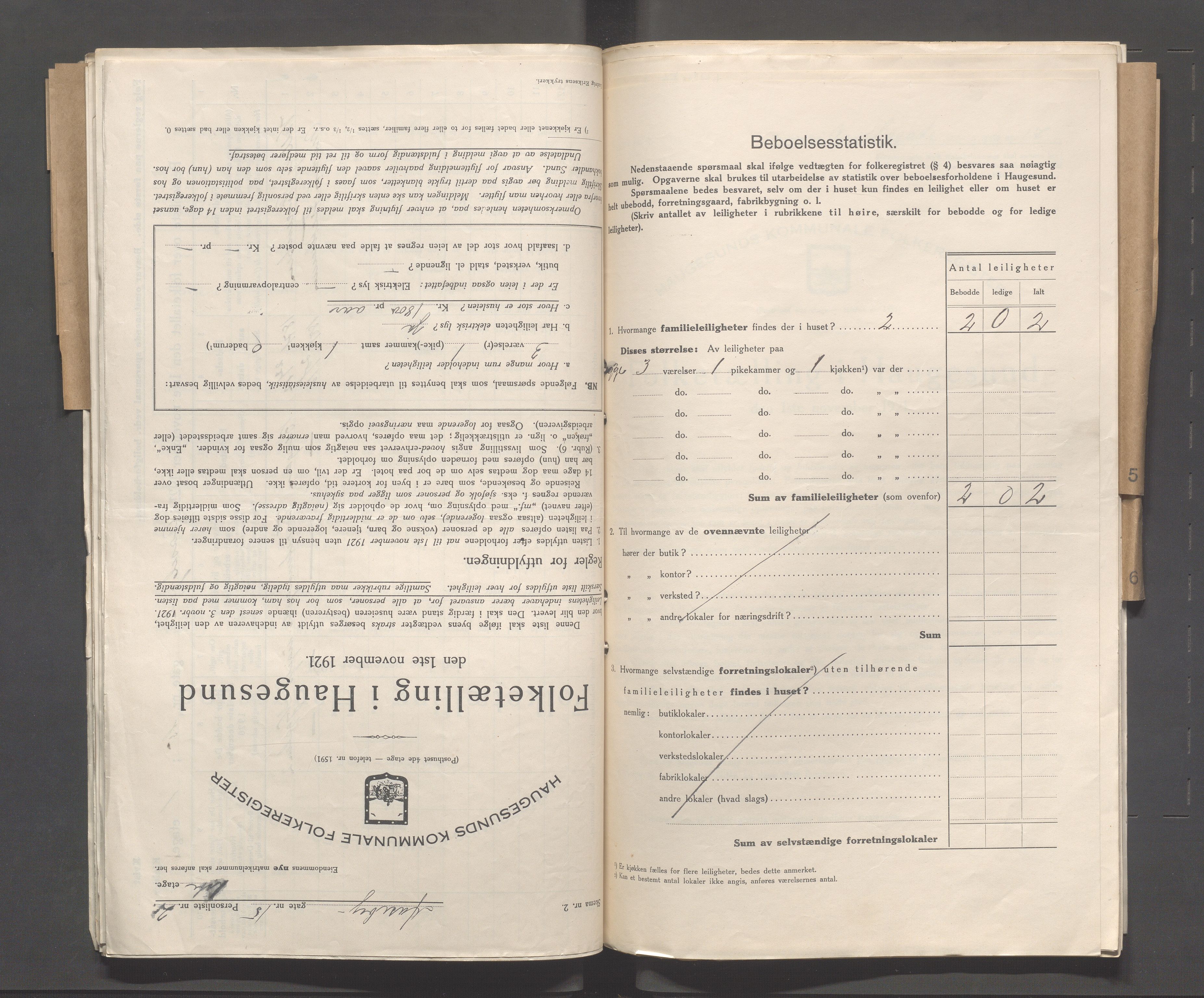 IKAR, Local census 1.11.1921 for Haugesund, 1921, p. 47