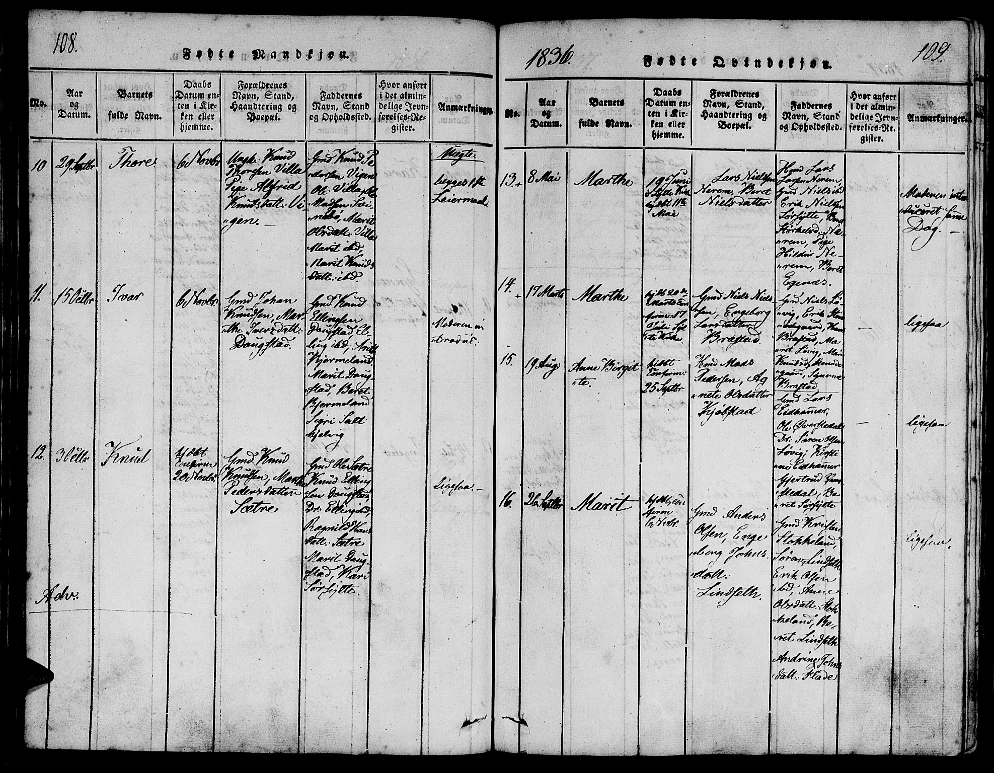 Ministerialprotokoller, klokkerbøker og fødselsregistre - Møre og Romsdal, AV/SAT-A-1454/541/L0544: Parish register (official) no. 541A01, 1818-1847, p. 108-109