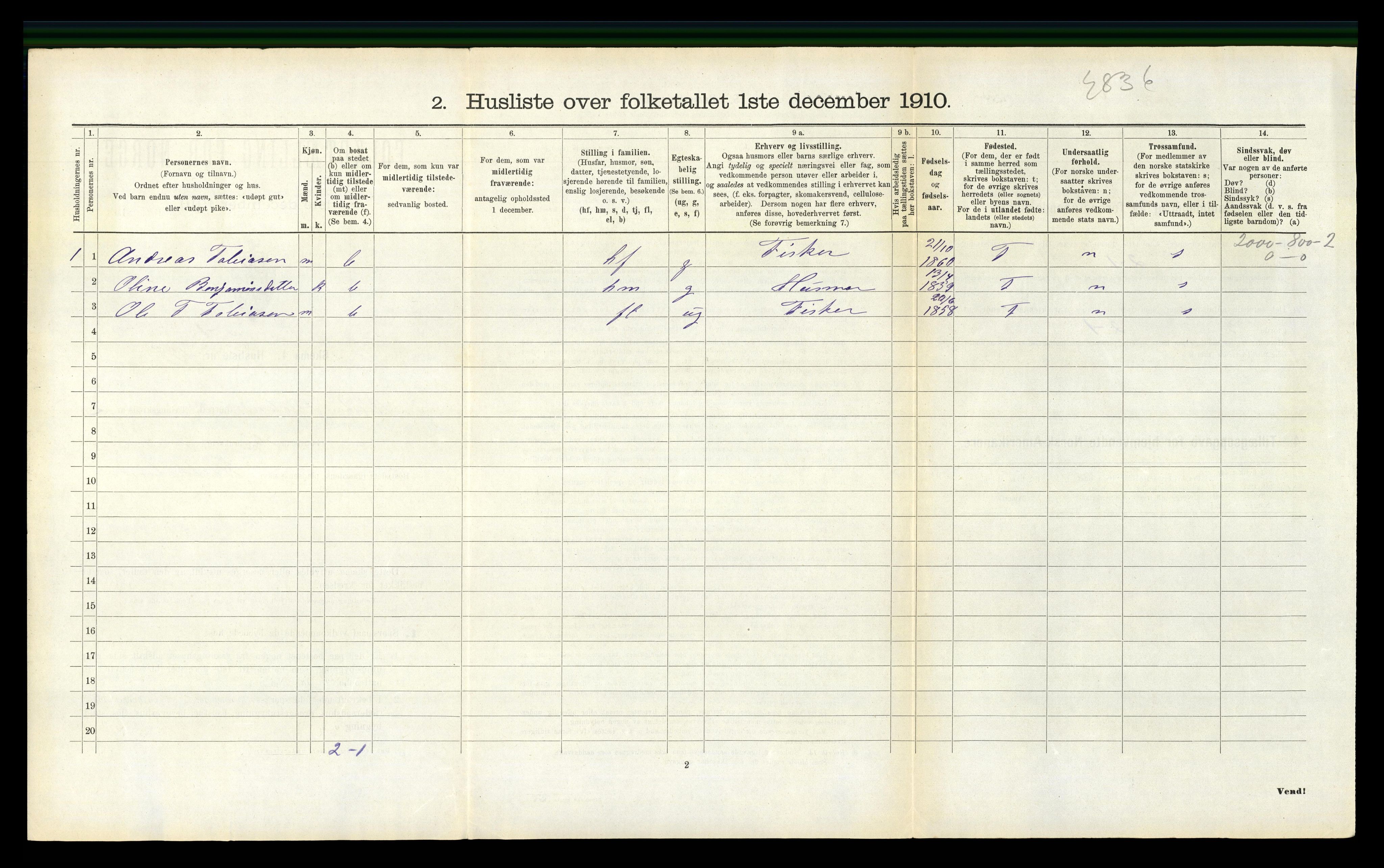 RA, 1910 census for Vestre Moland, 1910, p. 499