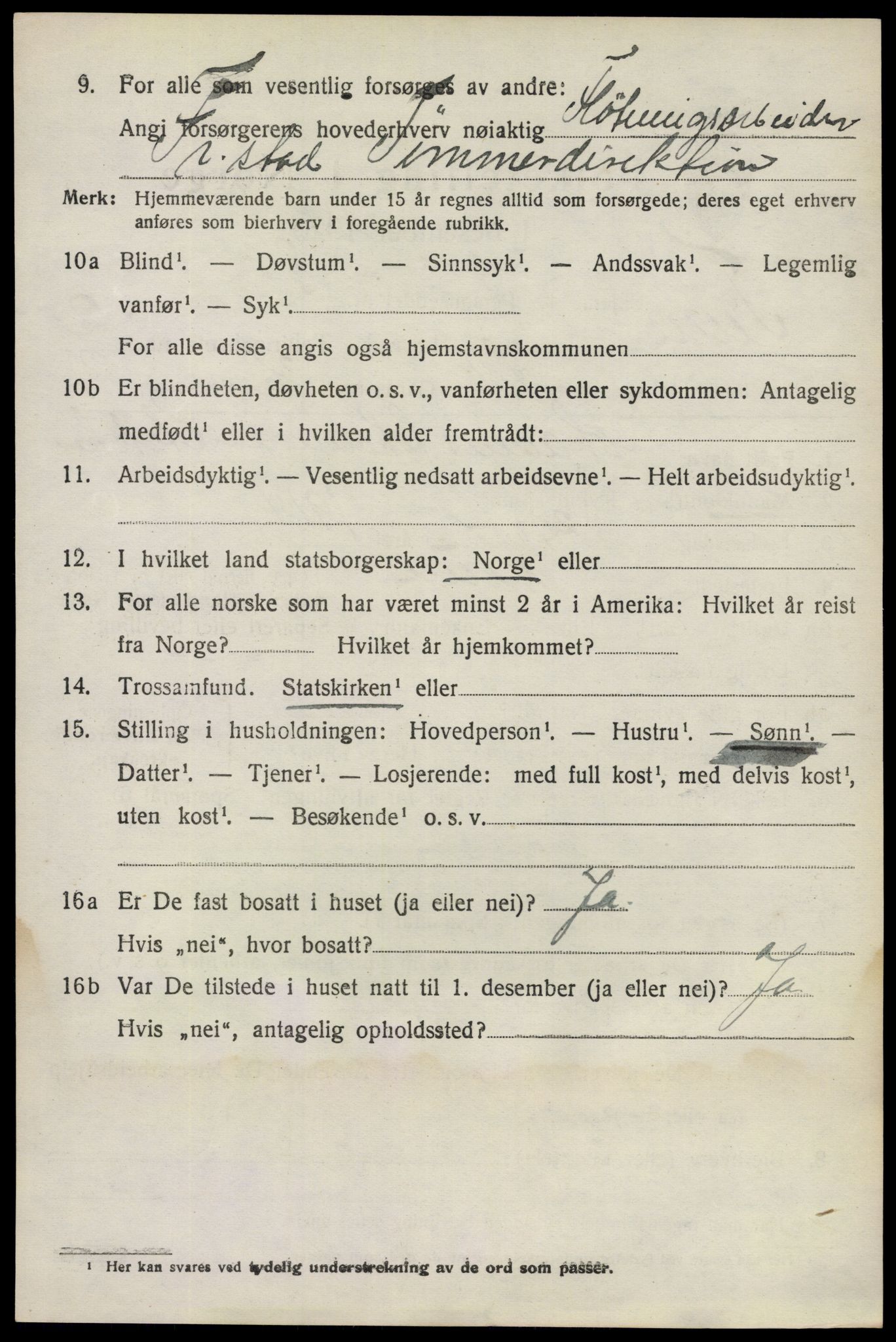 SAO, 1920 census for Tune, 1920, p. 3653