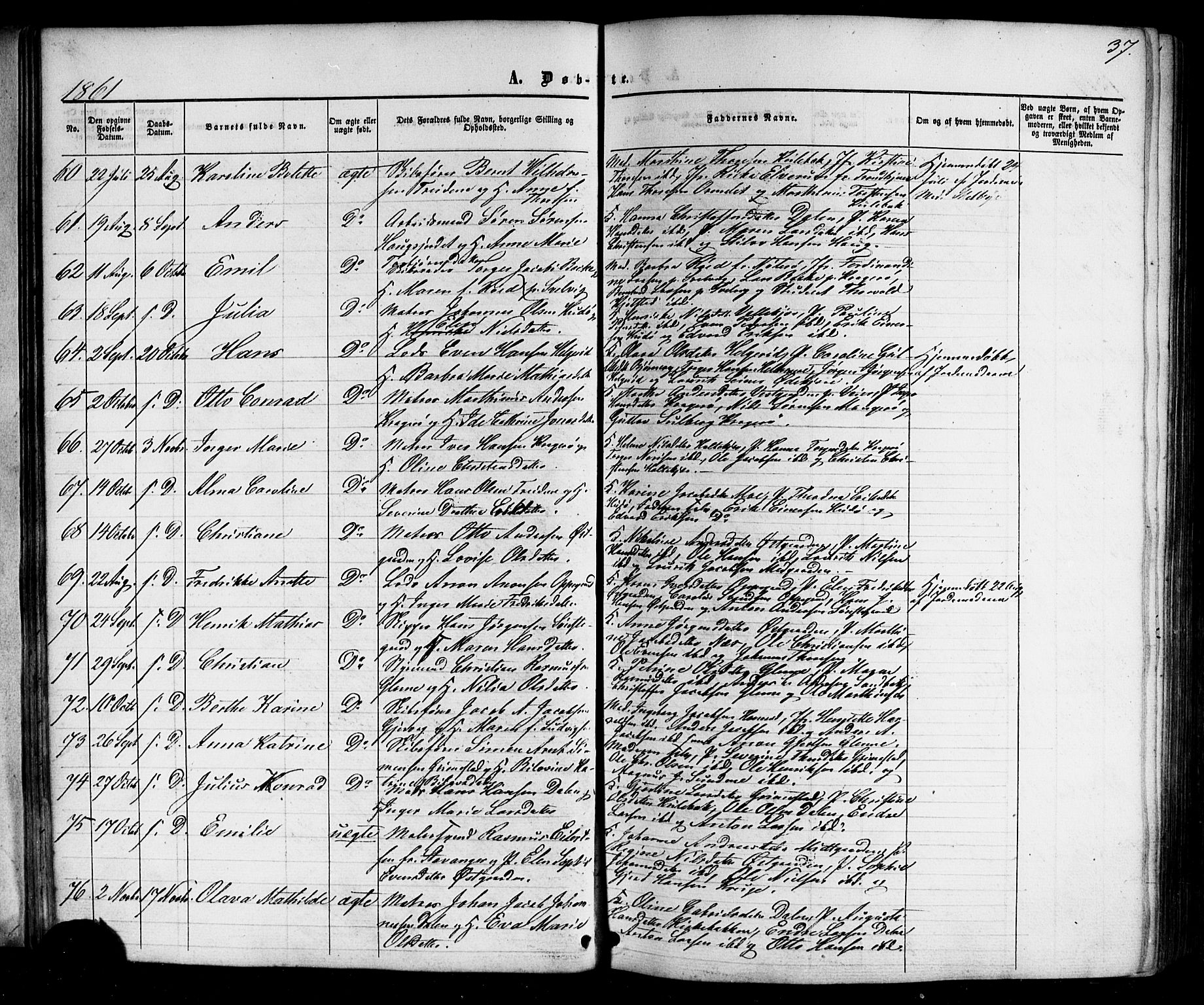 Nøtterøy kirkebøker, SAKO/A-354/G/Gb/L0001: Parish register (copy) no. II 1, 1856-1874, p. 37