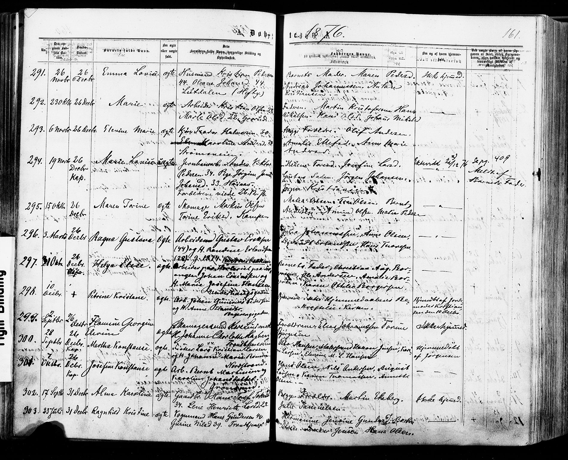 Østre Aker prestekontor Kirkebøker, AV/SAO-A-10840/F/Fa/L0004: Parish register (official) no. I 4, 1876-1889, p. 161