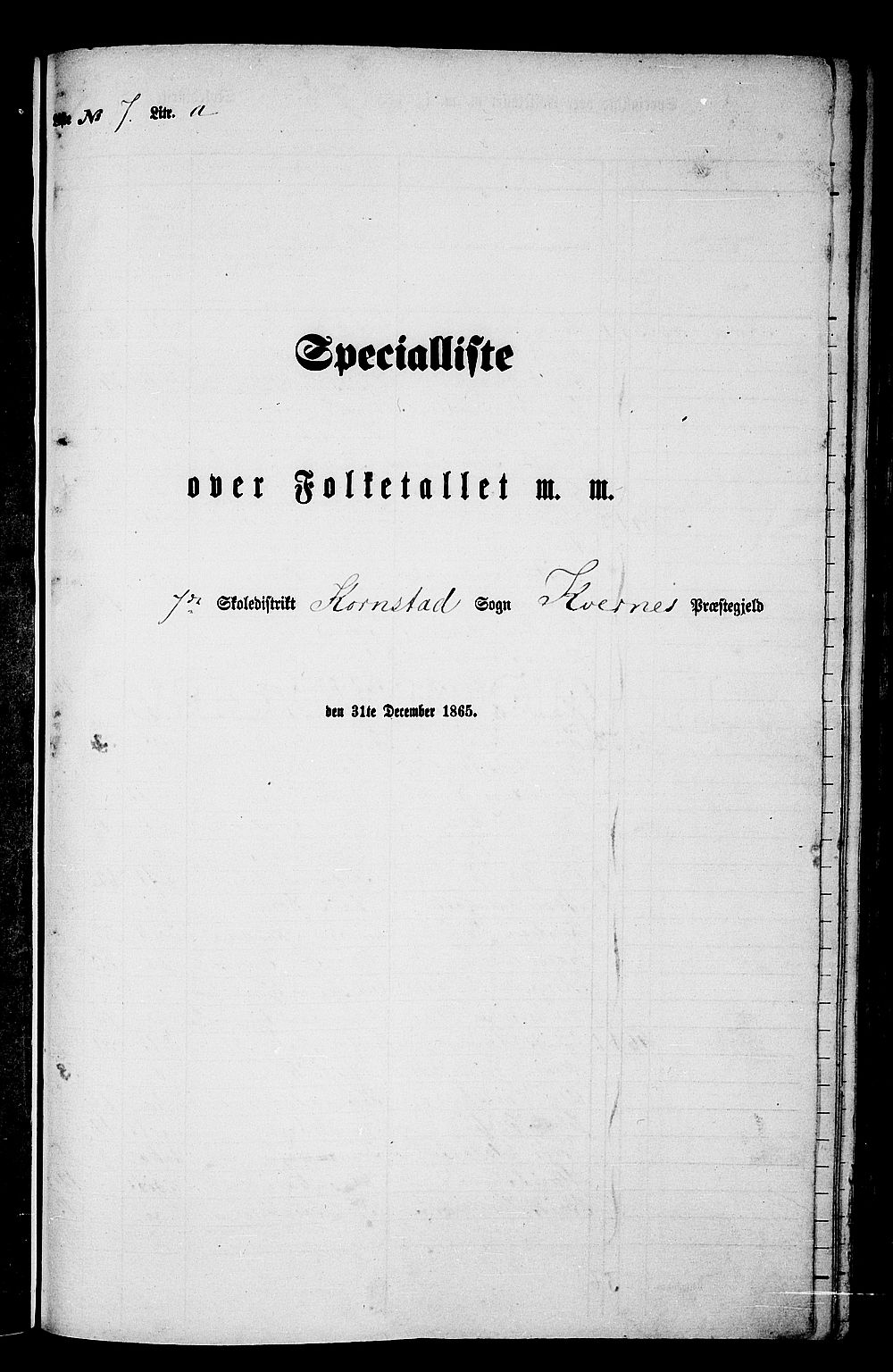 RA, 1865 census for Kvernes, 1865, p. 126