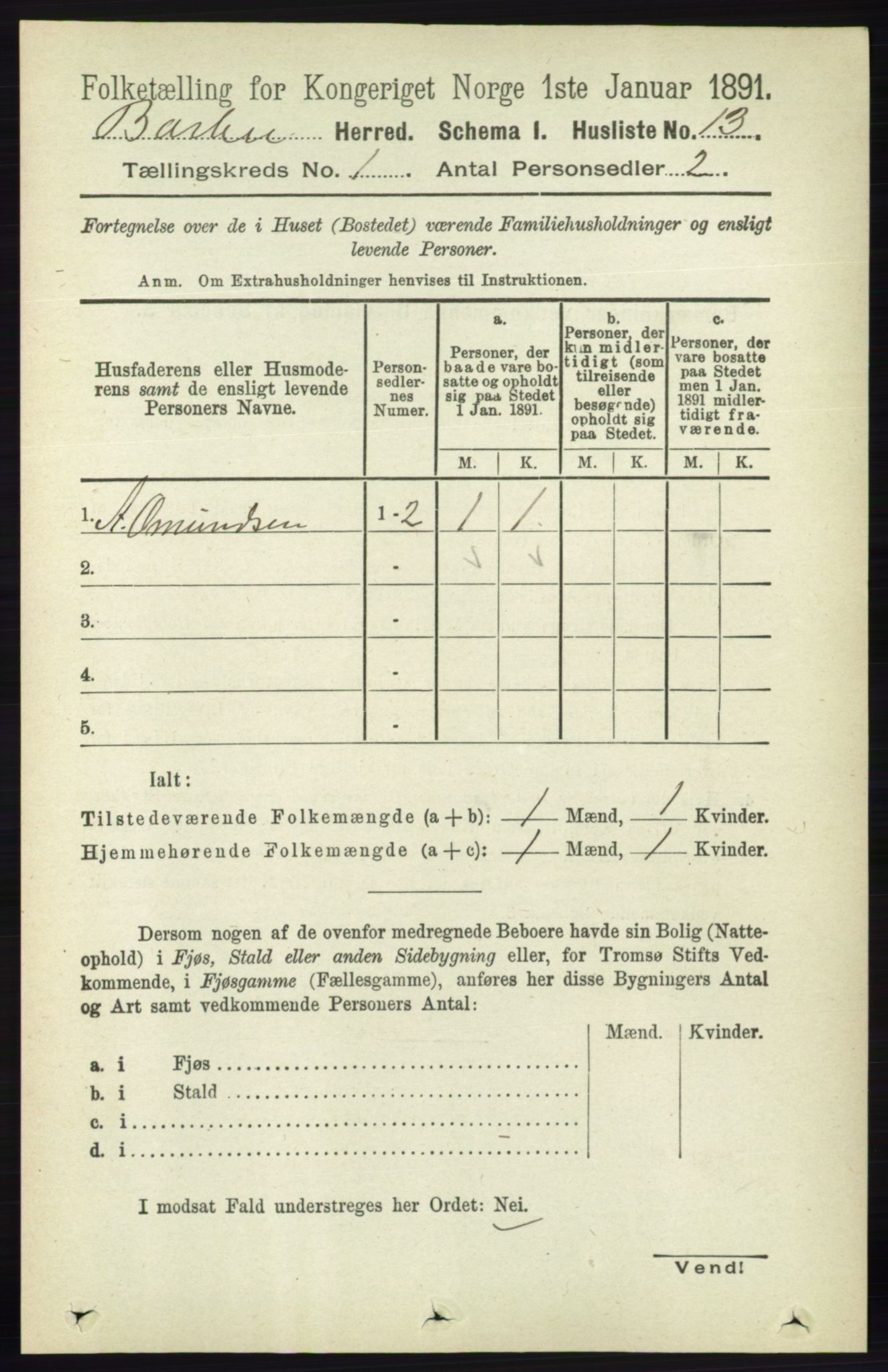 RA, 1891 census for 0990 Barbu, 1891, p. 44