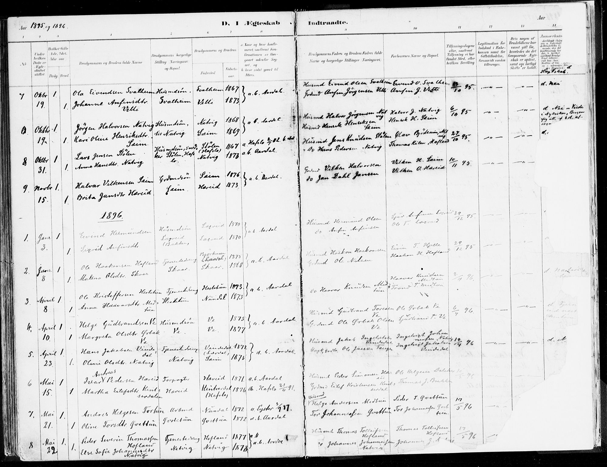 Årdal sokneprestembete, AV/SAB-A-81701: Parish register (official) no. A 5, 1887-1917, p. 235