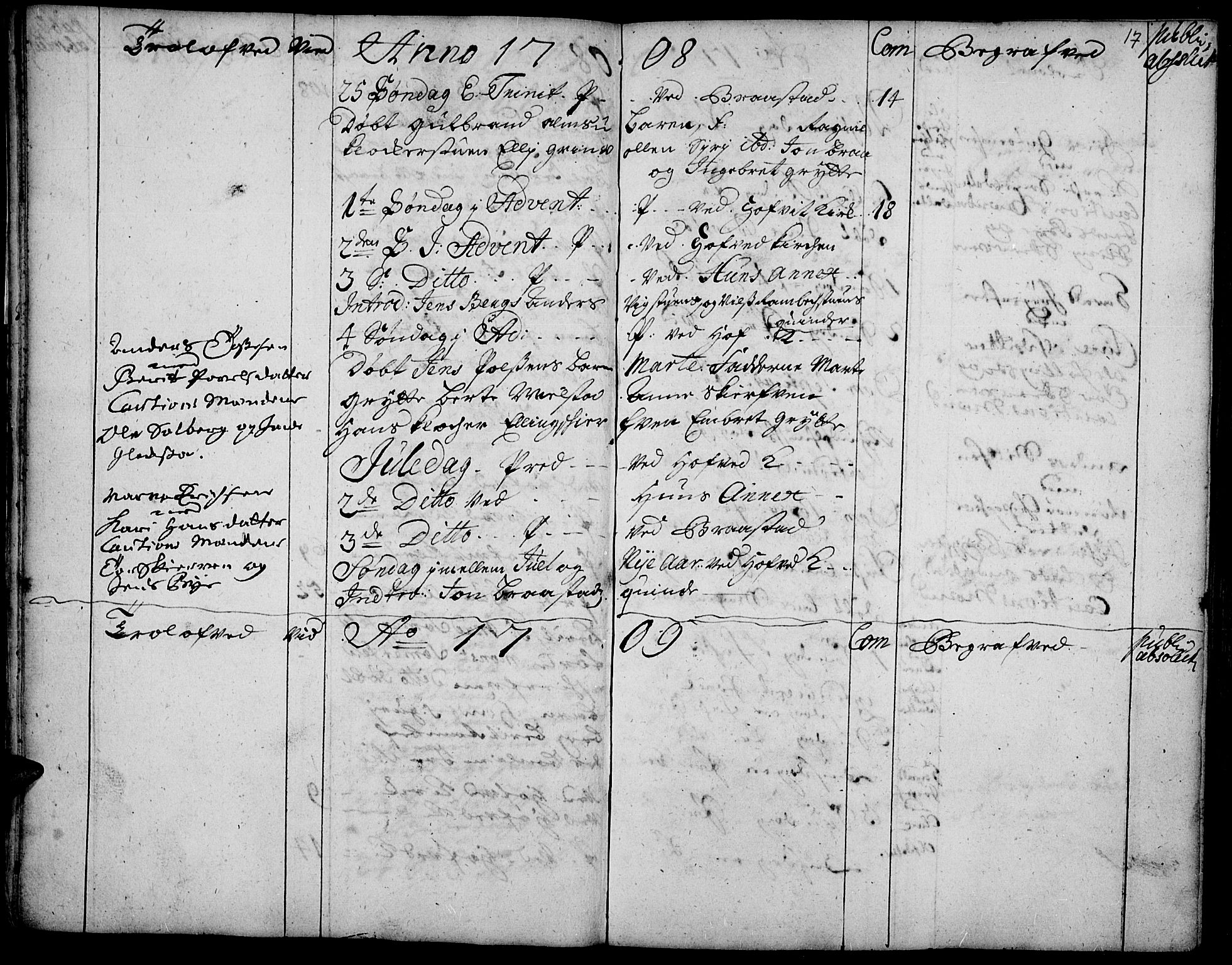 Vardal prestekontor, SAH/PREST-100/H/Ha/Haa/L0001: Parish register (official) no. 1, 1706-1748, p. 17
