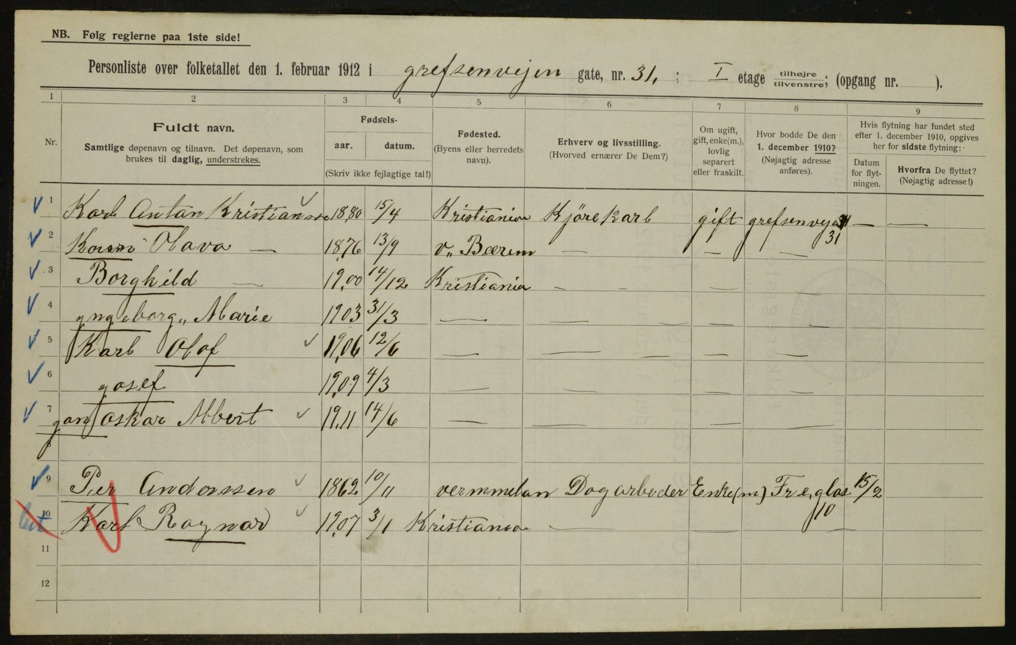 OBA, Municipal Census 1912 for Kristiania, 1912, p. 29504