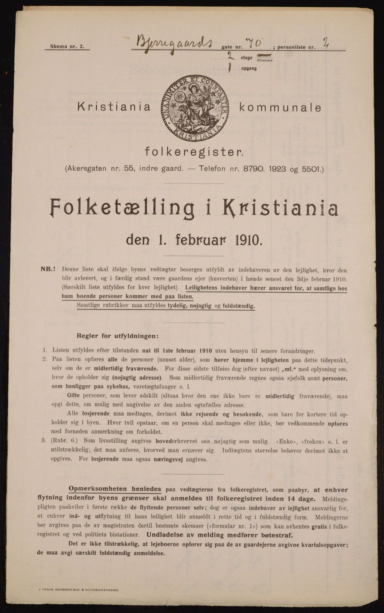 OBA, Municipal Census 1910 for Kristiania, 1910, p. 6217