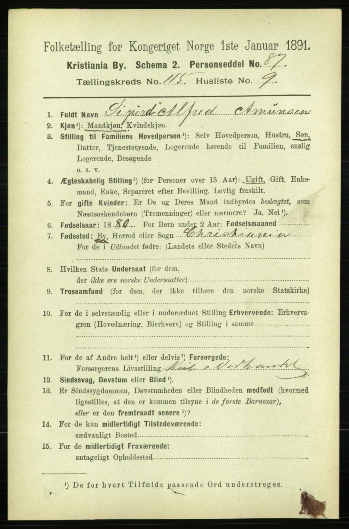 RA, 1891 census for 0301 Kristiania, 1891, p. 61974