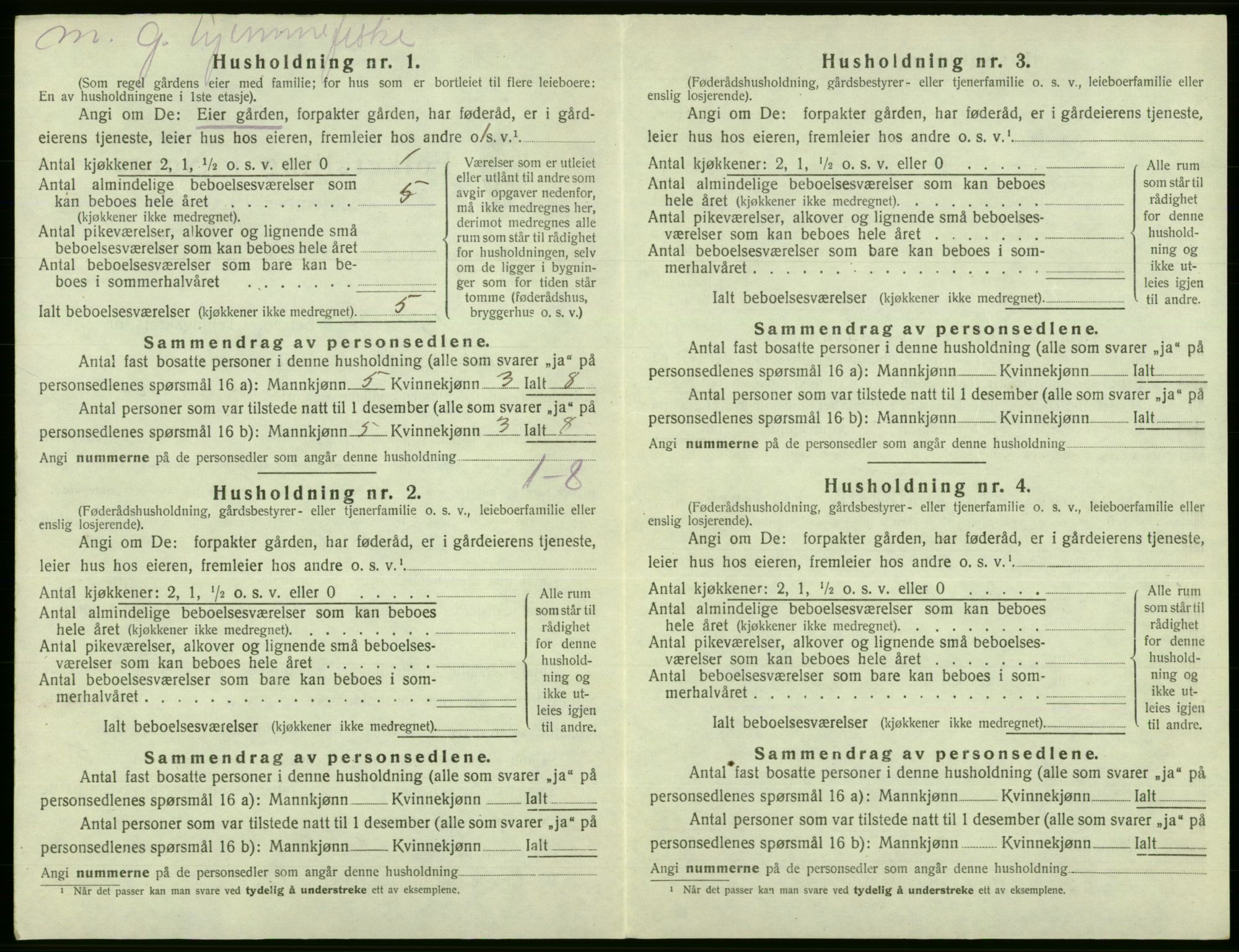 SAB, 1920 census for Fjell, 1920, p. 1324