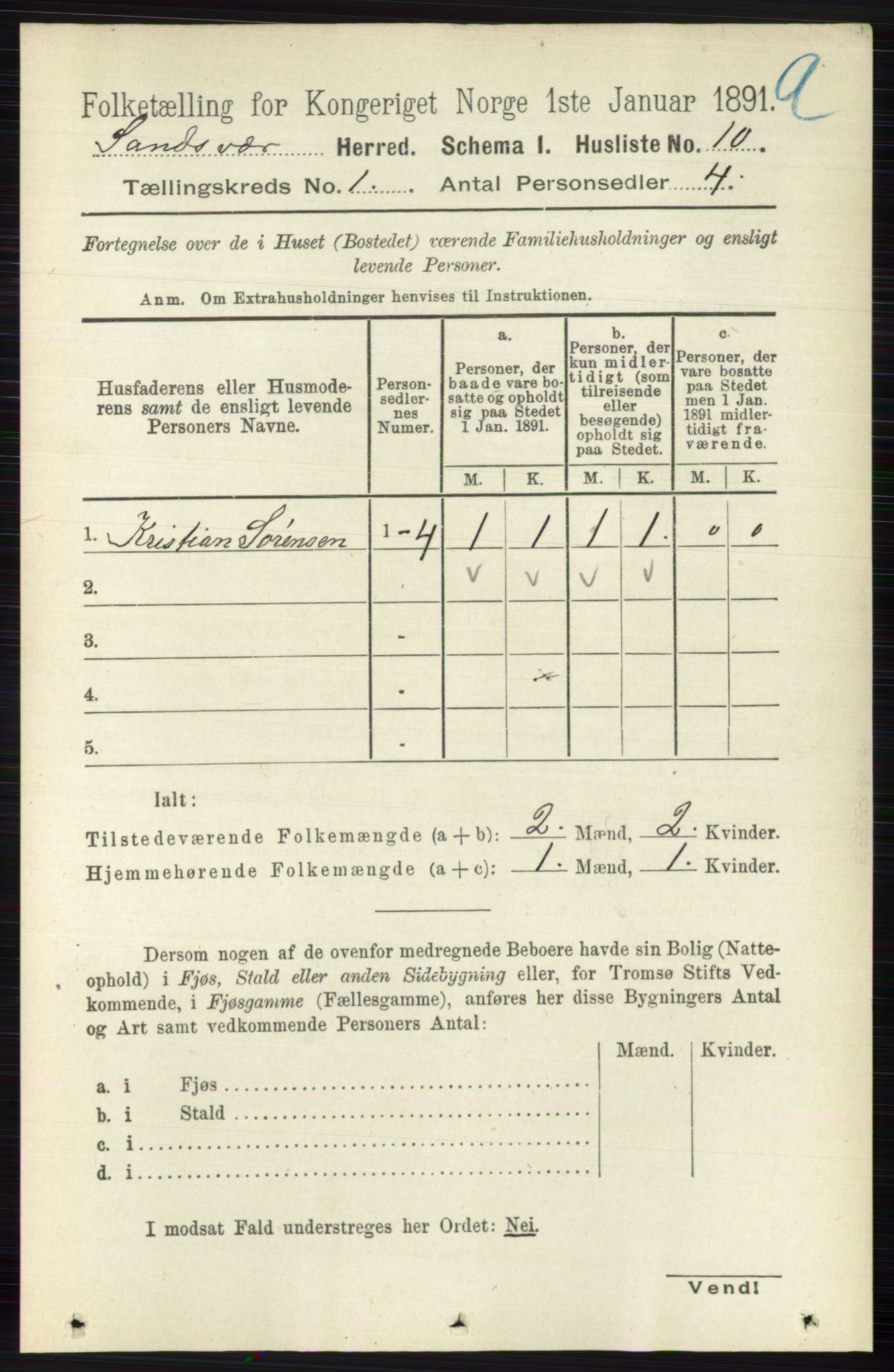 RA, 1891 census for 0629 Sandsvær, 1891, p. 51