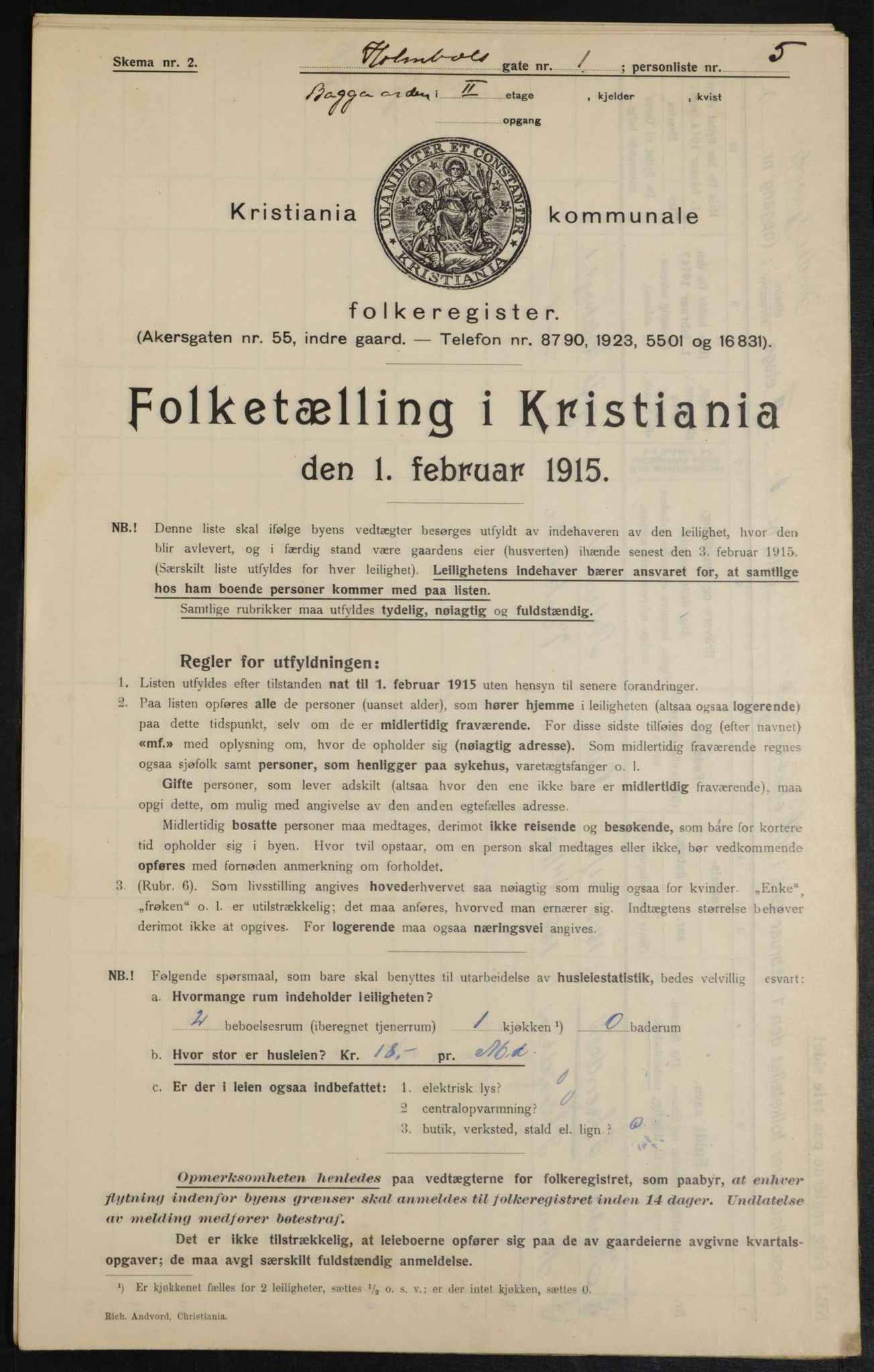 OBA, Municipal Census 1915 for Kristiania, 1915, p. 40361