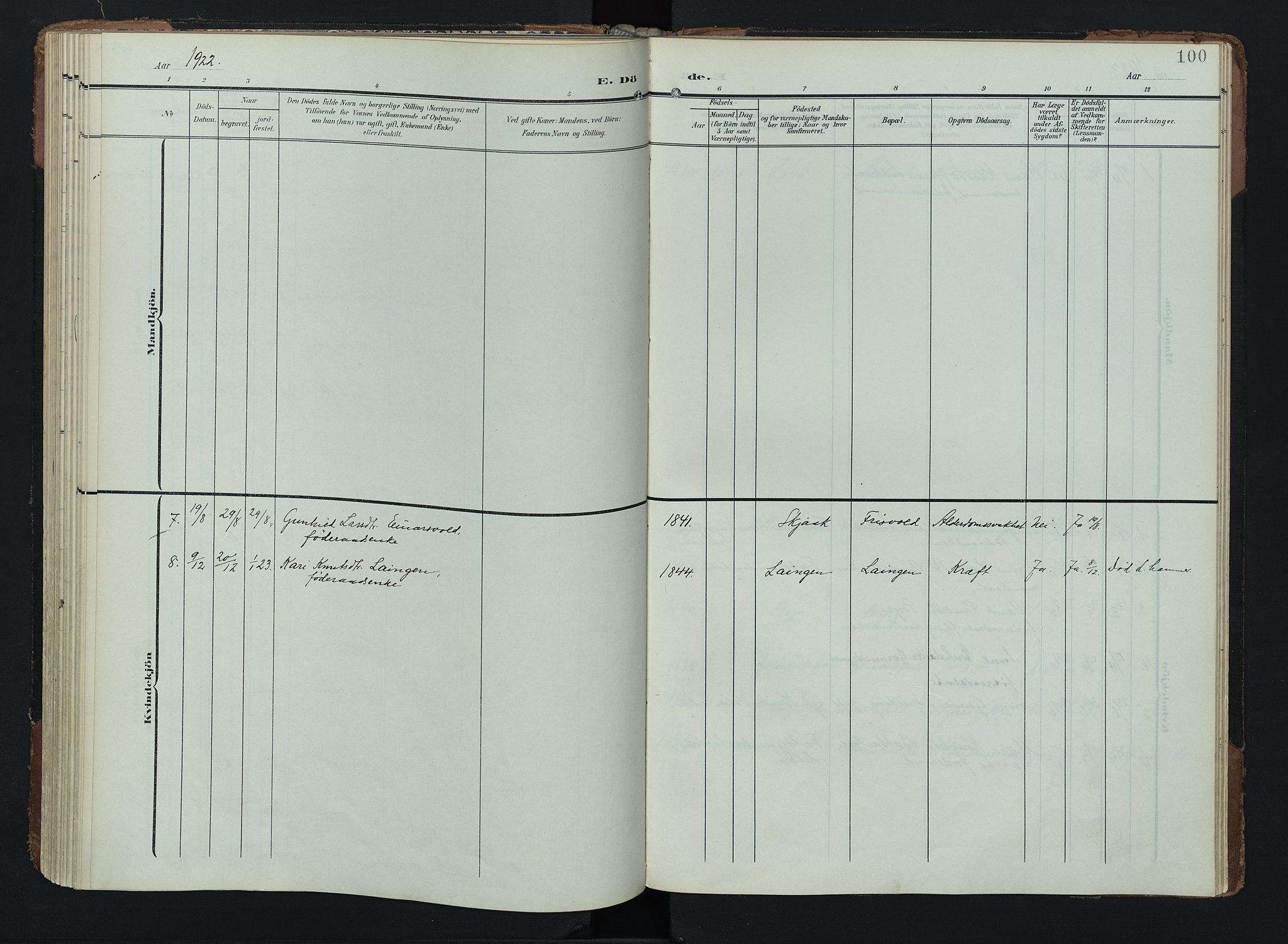 Lom prestekontor, SAH/PREST-070/K/L0011: Parish register (official) no. 11, 1904-1928, p. 100