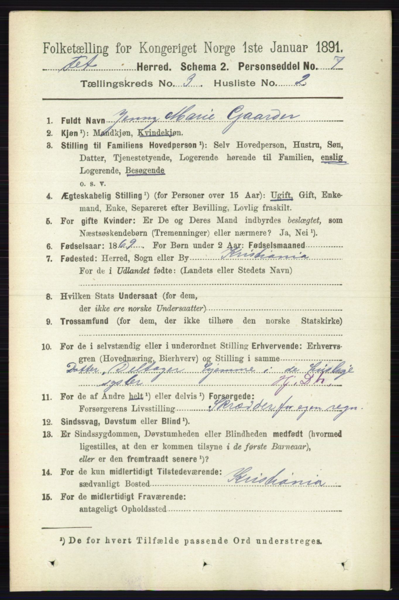 RA, 1891 census for 0227 Fet, 1891, p. 864