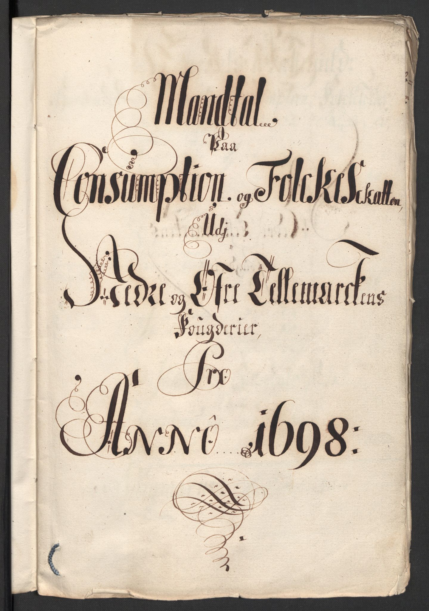 Rentekammeret inntil 1814, Reviderte regnskaper, Fogderegnskap, AV/RA-EA-4092/R36/L2099: Fogderegnskap Øvre og Nedre Telemark og Bamble, 1698, p. 6