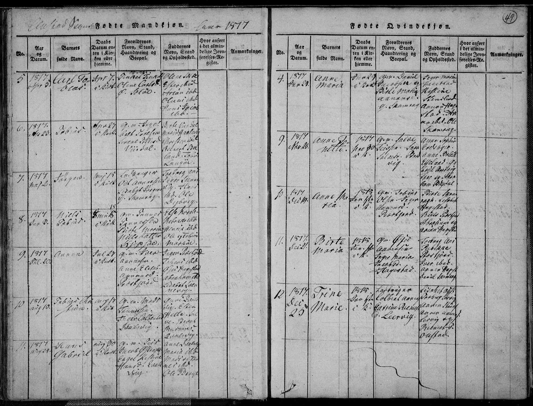 Lyngdal sokneprestkontor, SAK/1111-0029/F/Fa/Fac/L0006: Parish register (official) no. A 6, 1815-1825, p. 49