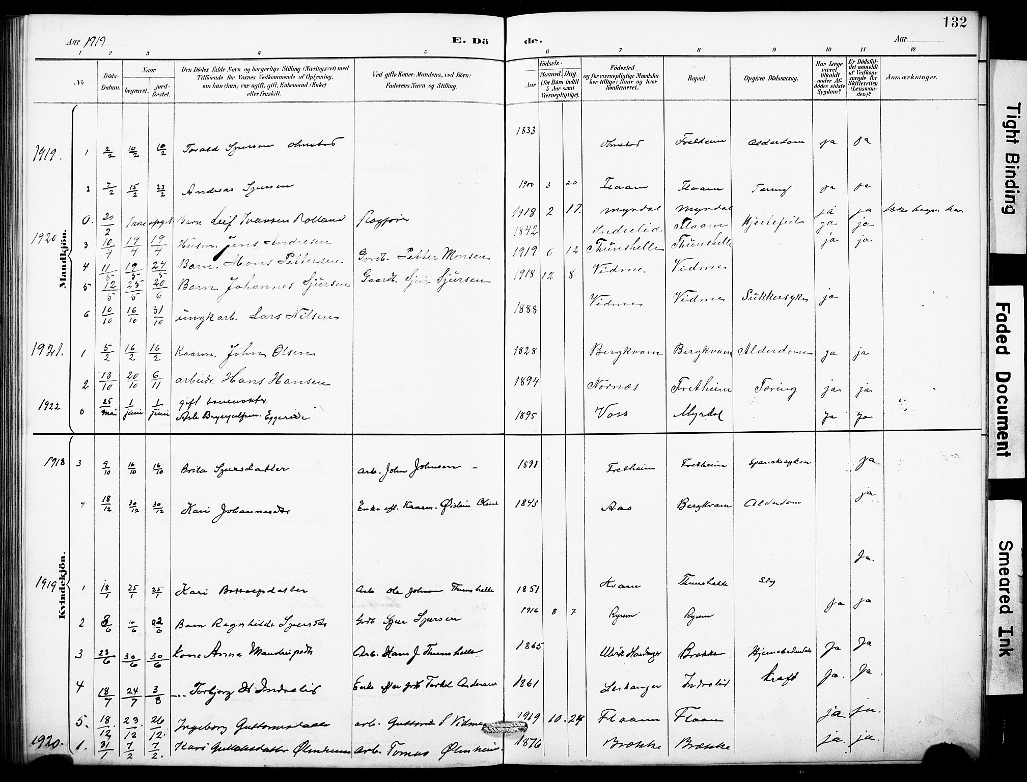 Aurland sokneprestembete, SAB/A-99937/H/Hb/Hbb/L0002: Parish register (copy) no. B 2, 1887-1929, p. 132