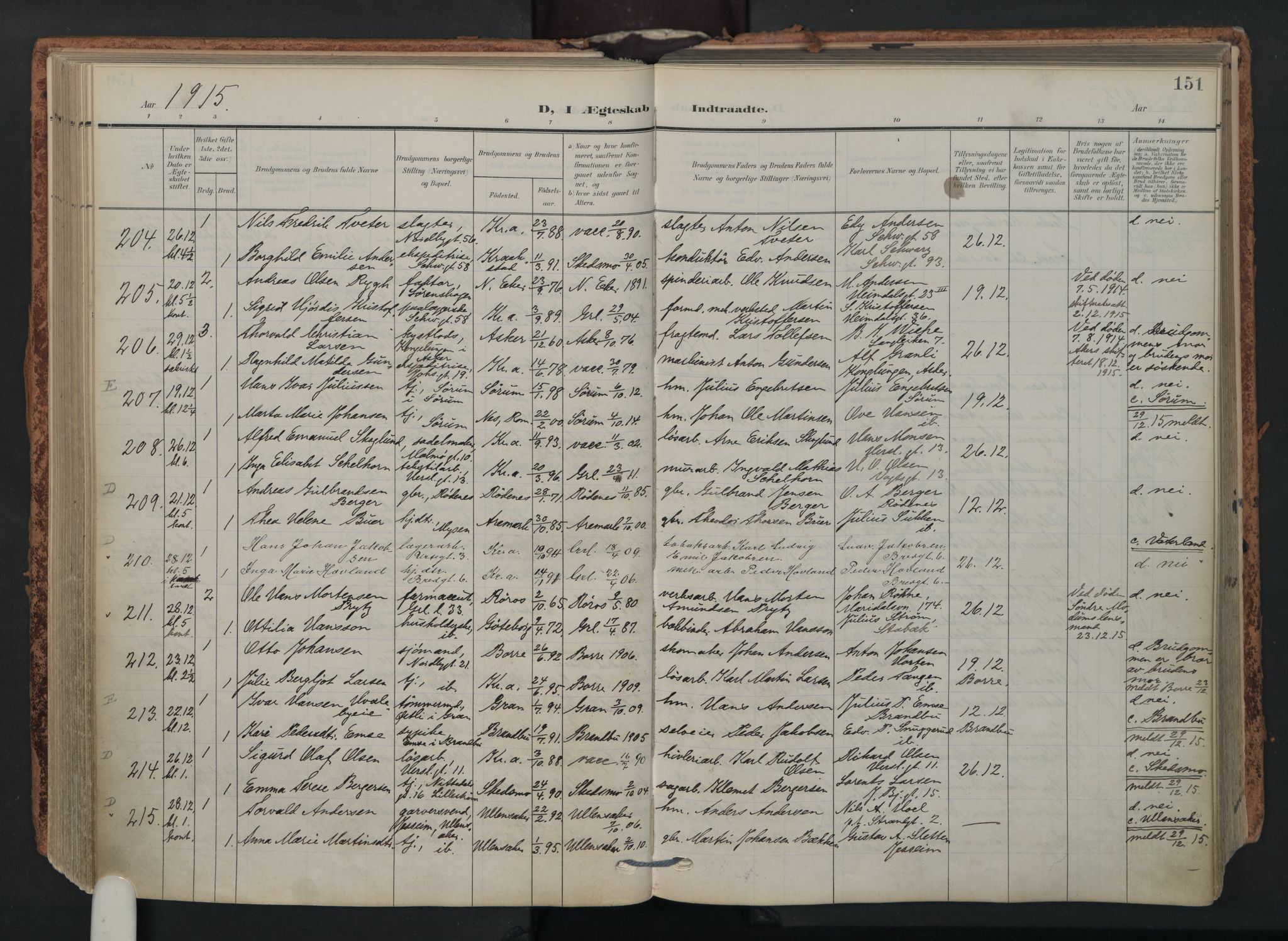 Grønland prestekontor Kirkebøker, SAO/A-10848/F/Fa/L0017: Parish register (official) no. 17, 1906-1934, p. 151