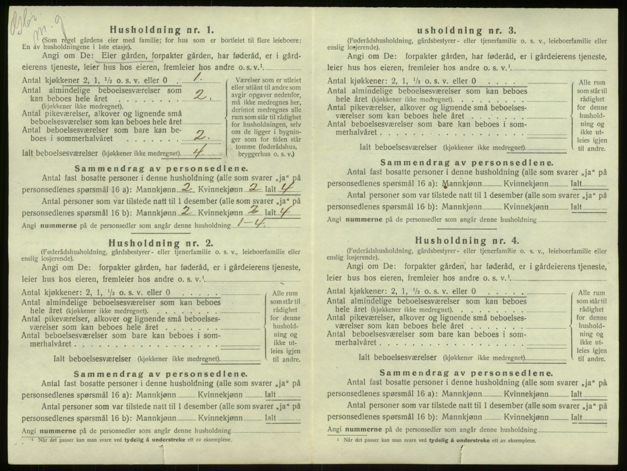 SAB, 1920 census for Haus, 1920, p. 939